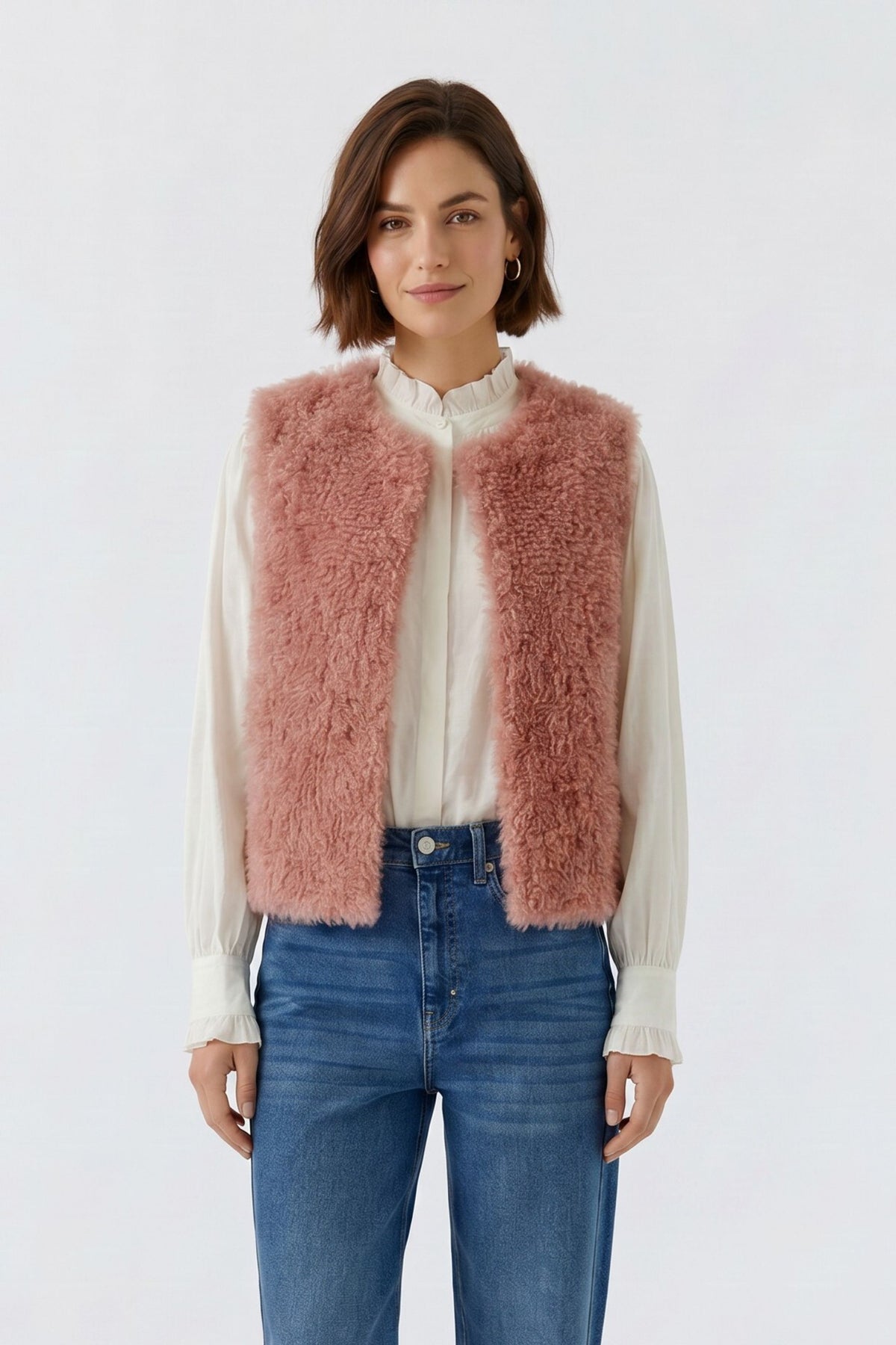 Weste Kunstfell (Rose)
