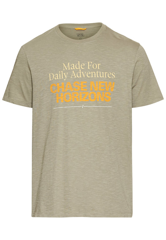 T-Shirt mit Print aus Organic Cotton (Khaki)