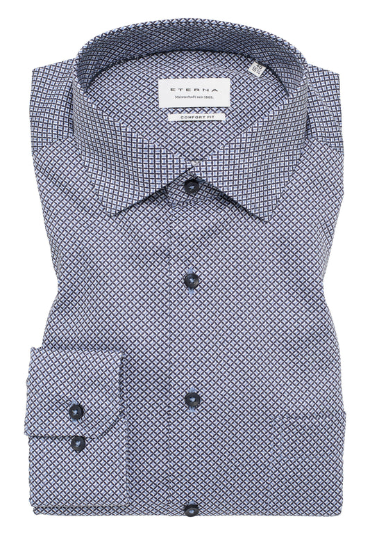Hemd Twill Langarm (Mittelblau)
