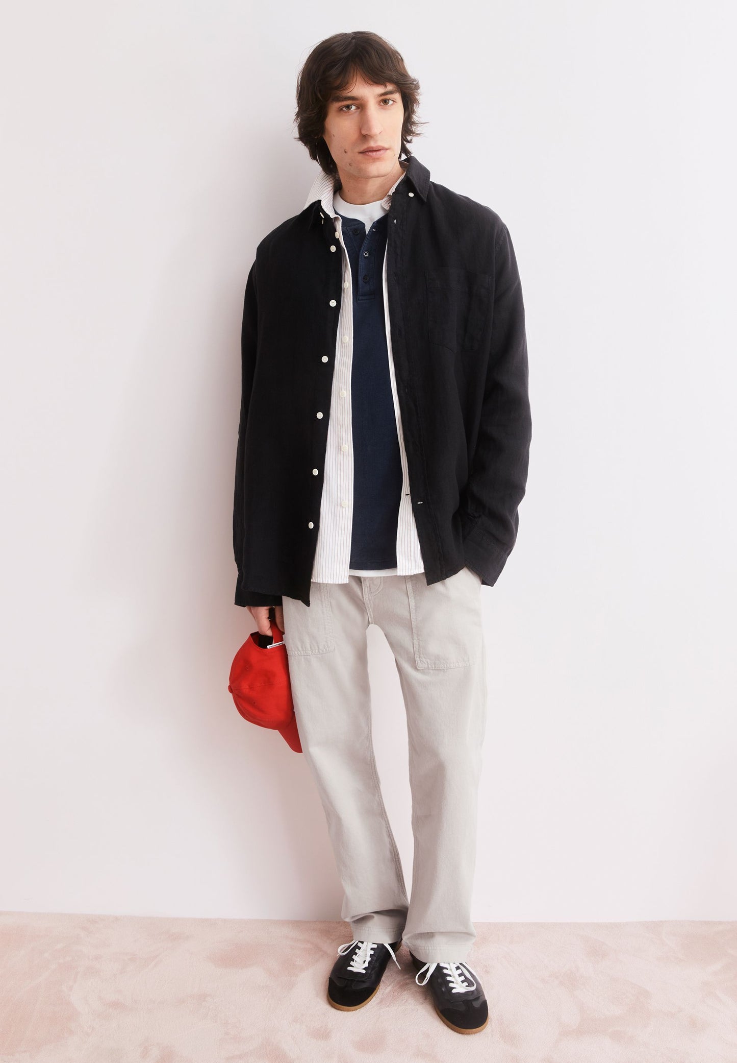 Linen Longsleeve Shirt (Black)