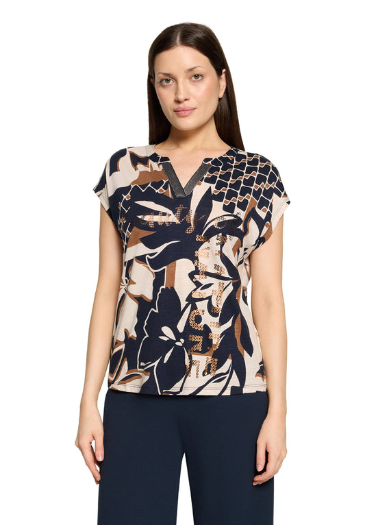 Casual-Shirt (Dark Blue/natur)