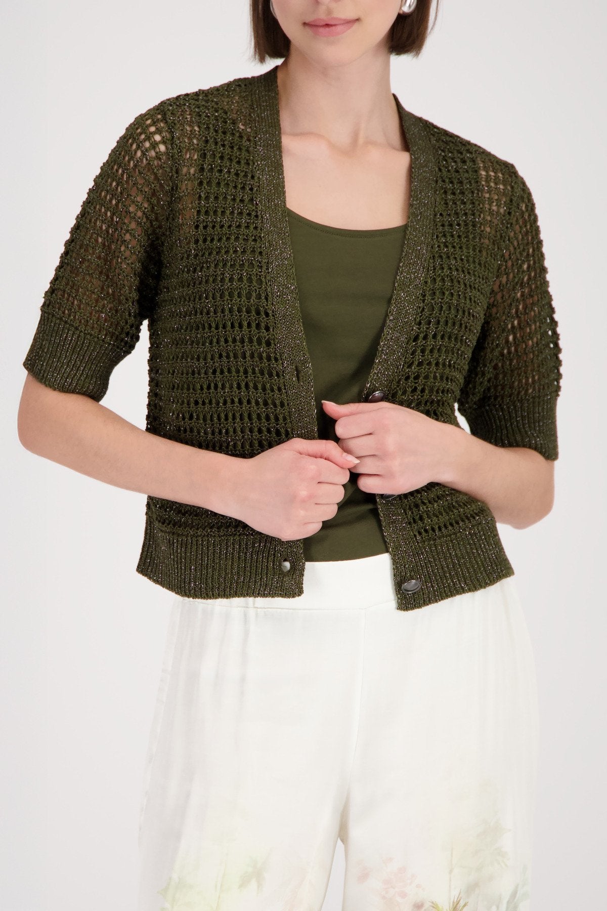 Strickjacke (Olive)