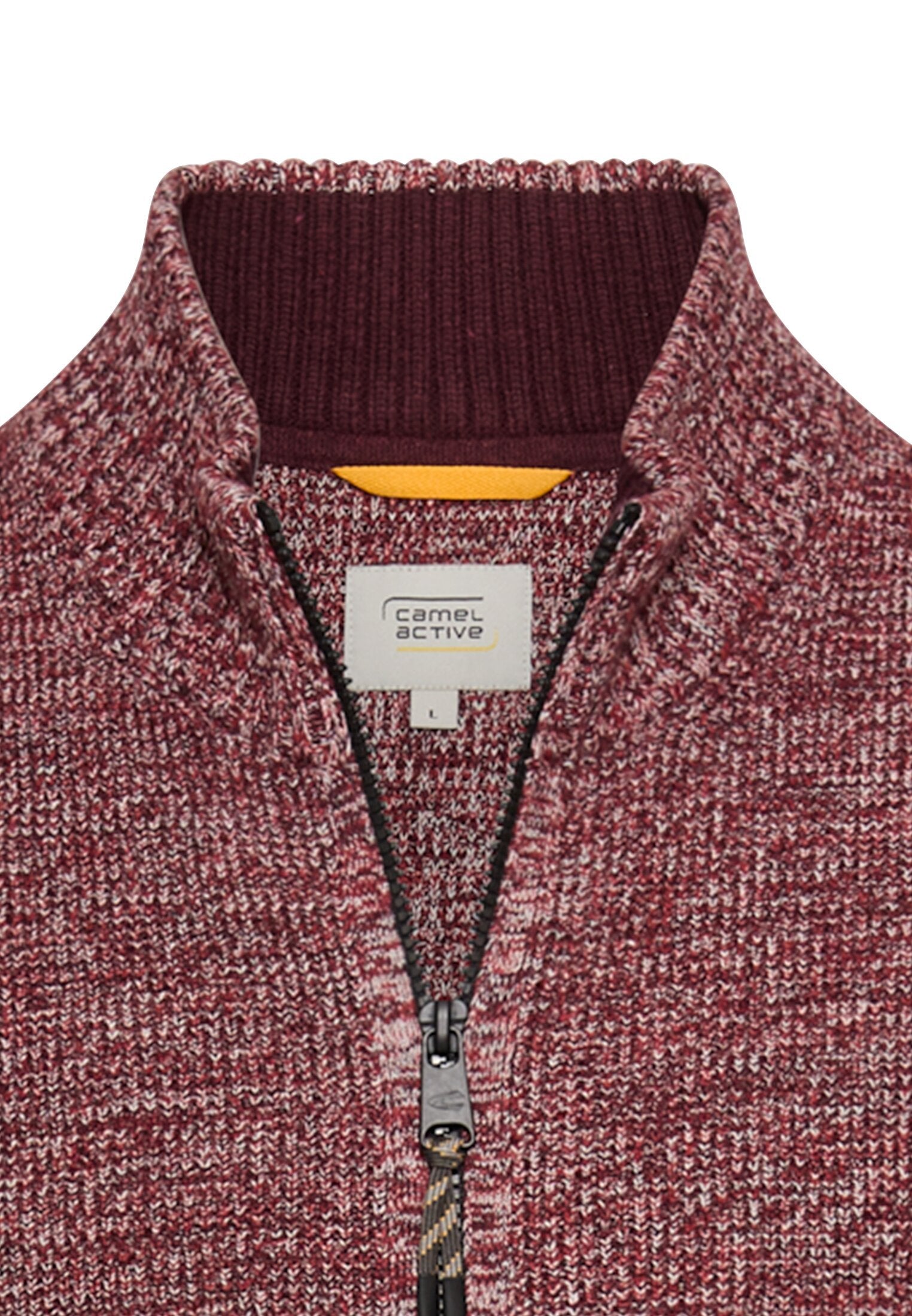 Strickjacke aus einem soften Baumwollmix (Amber Red)