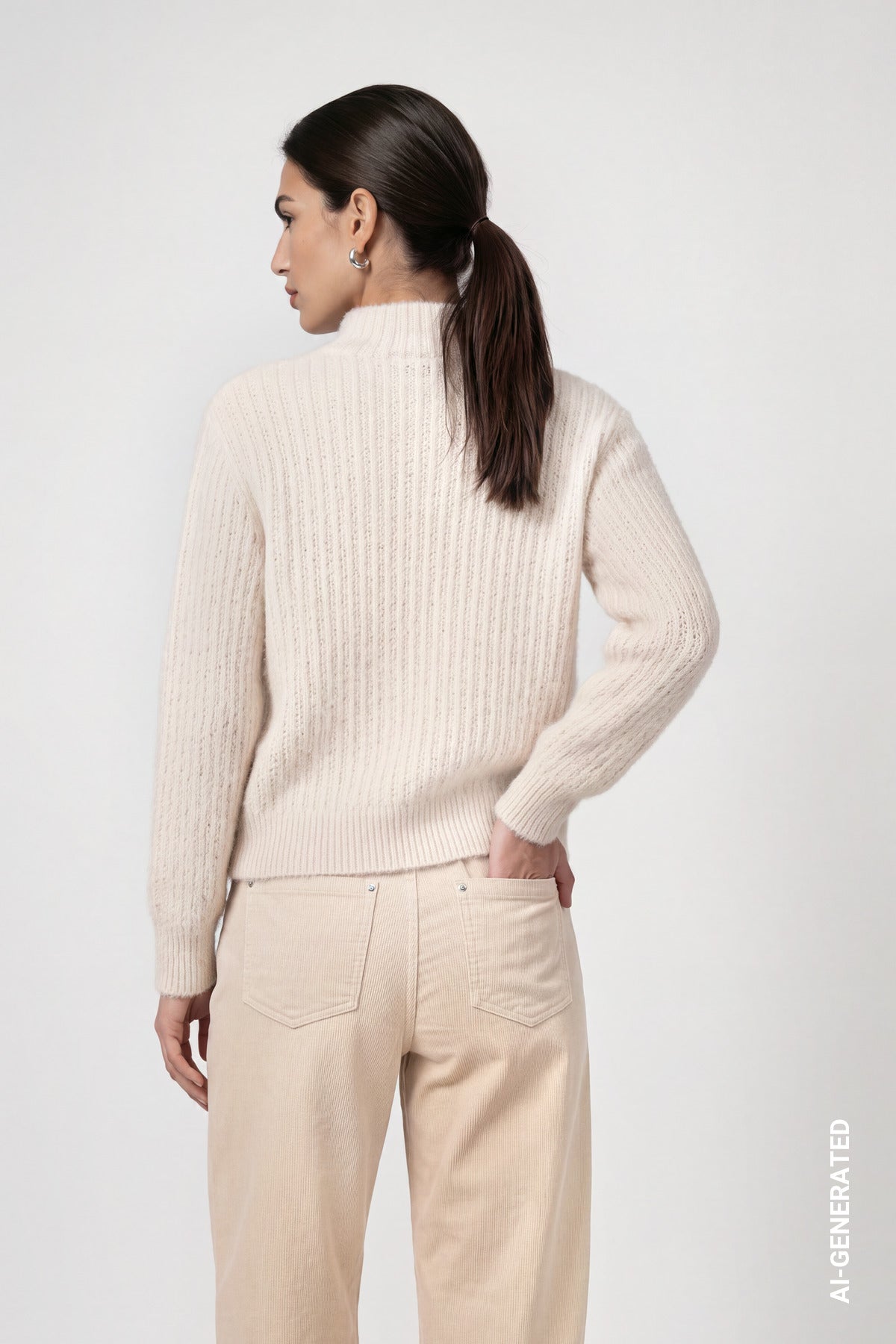 Strickpullover mit Struktur (Crème Brulée)
