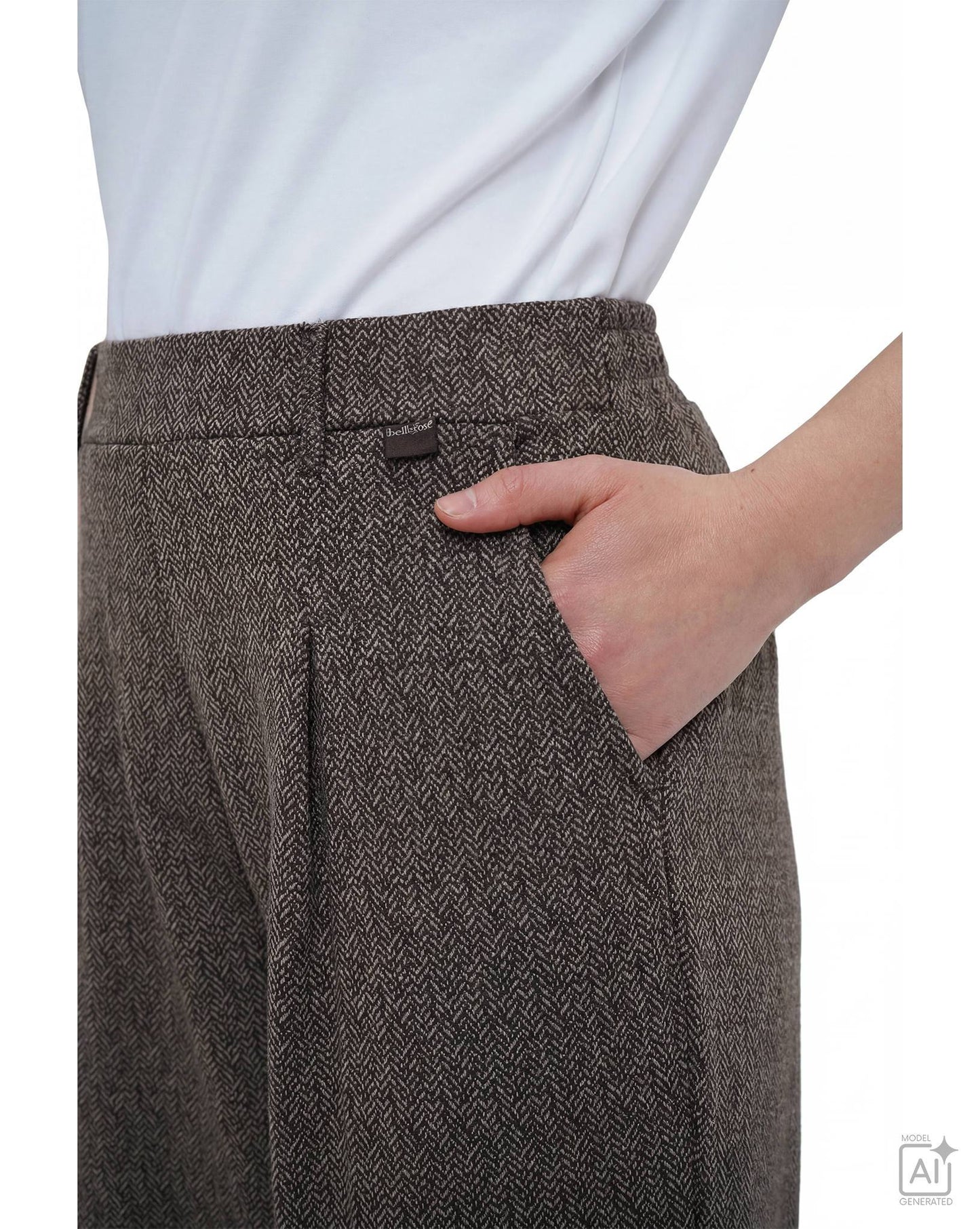 Herringbone Interlock Pants (Dark Choc)