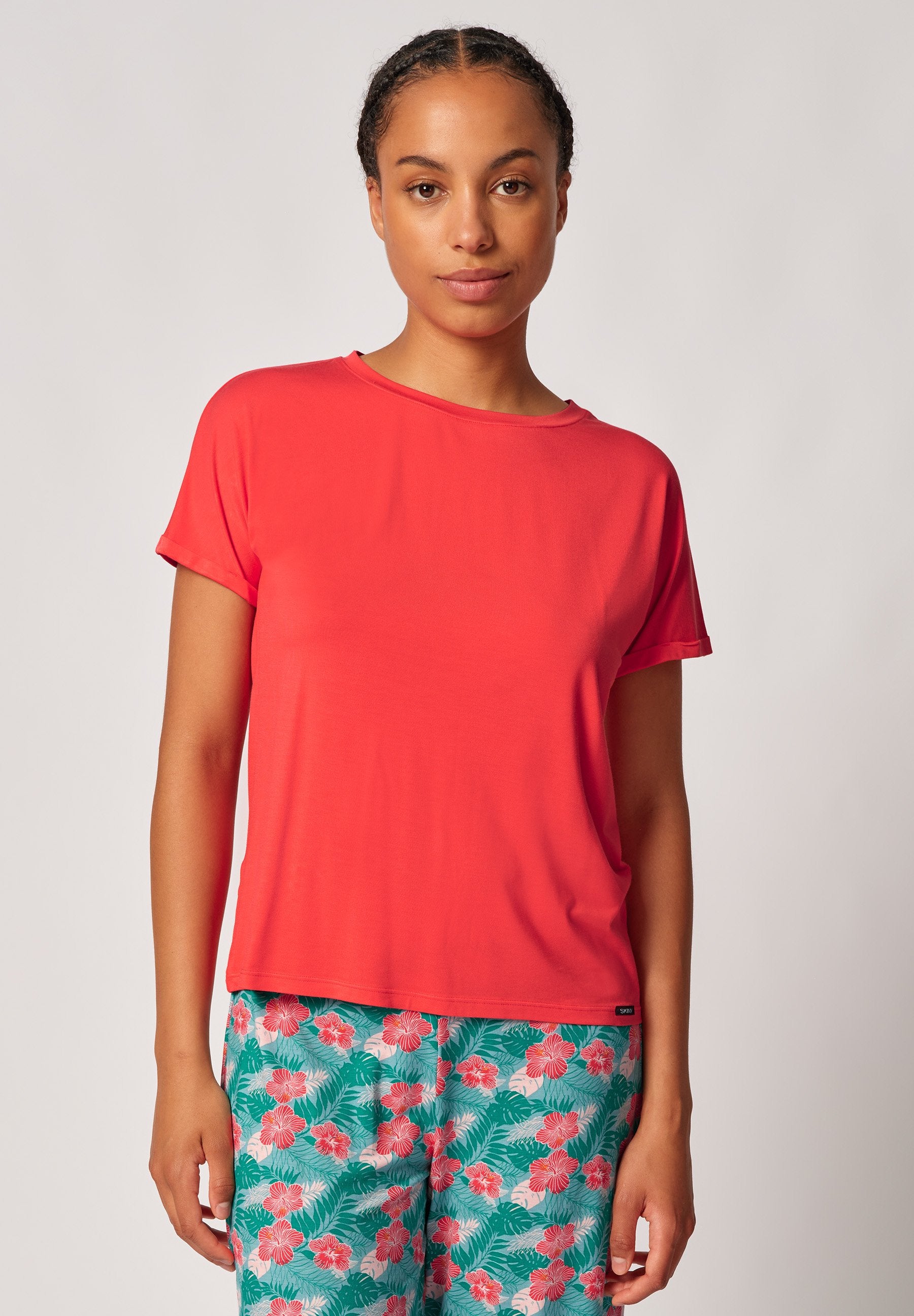 SKINY Damen Shirt kz. A. Night In Mix & Match (Hibiscus)