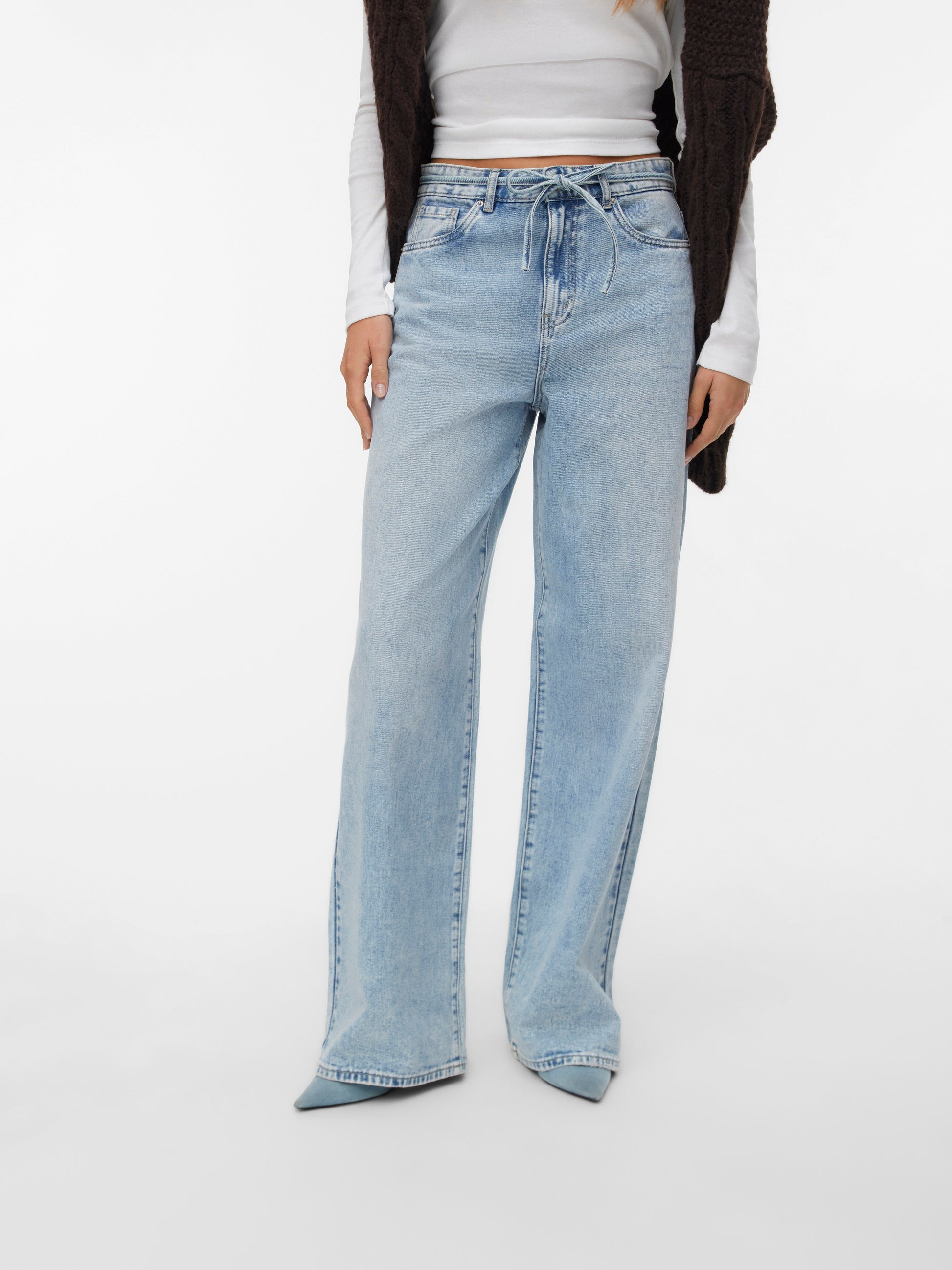 Vmwien Mr Wide Belt Jeans Si338 Noos (Light Blue De)