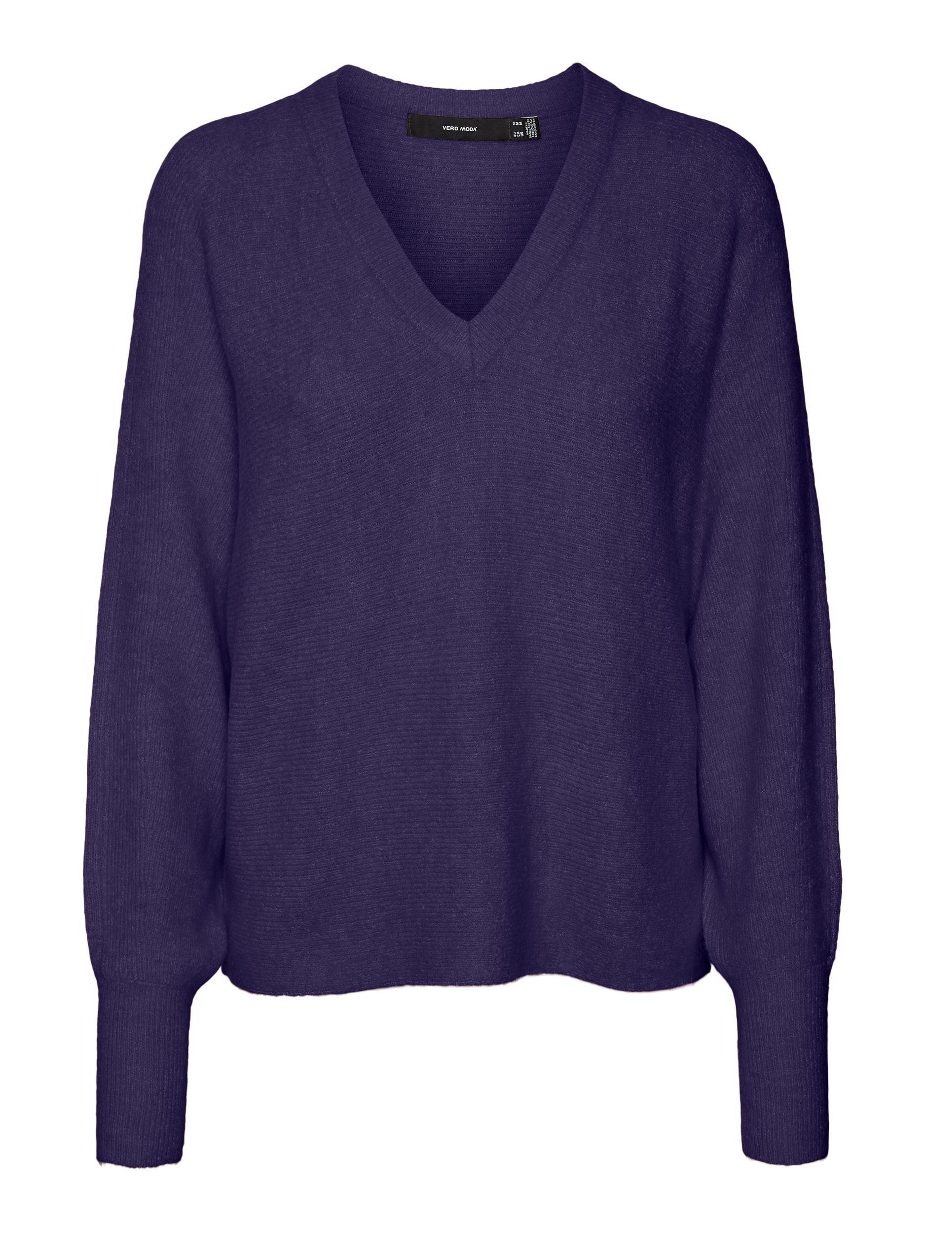Vmemerald Lefile Ls V-neck Pull. Low (Birch/w. M)