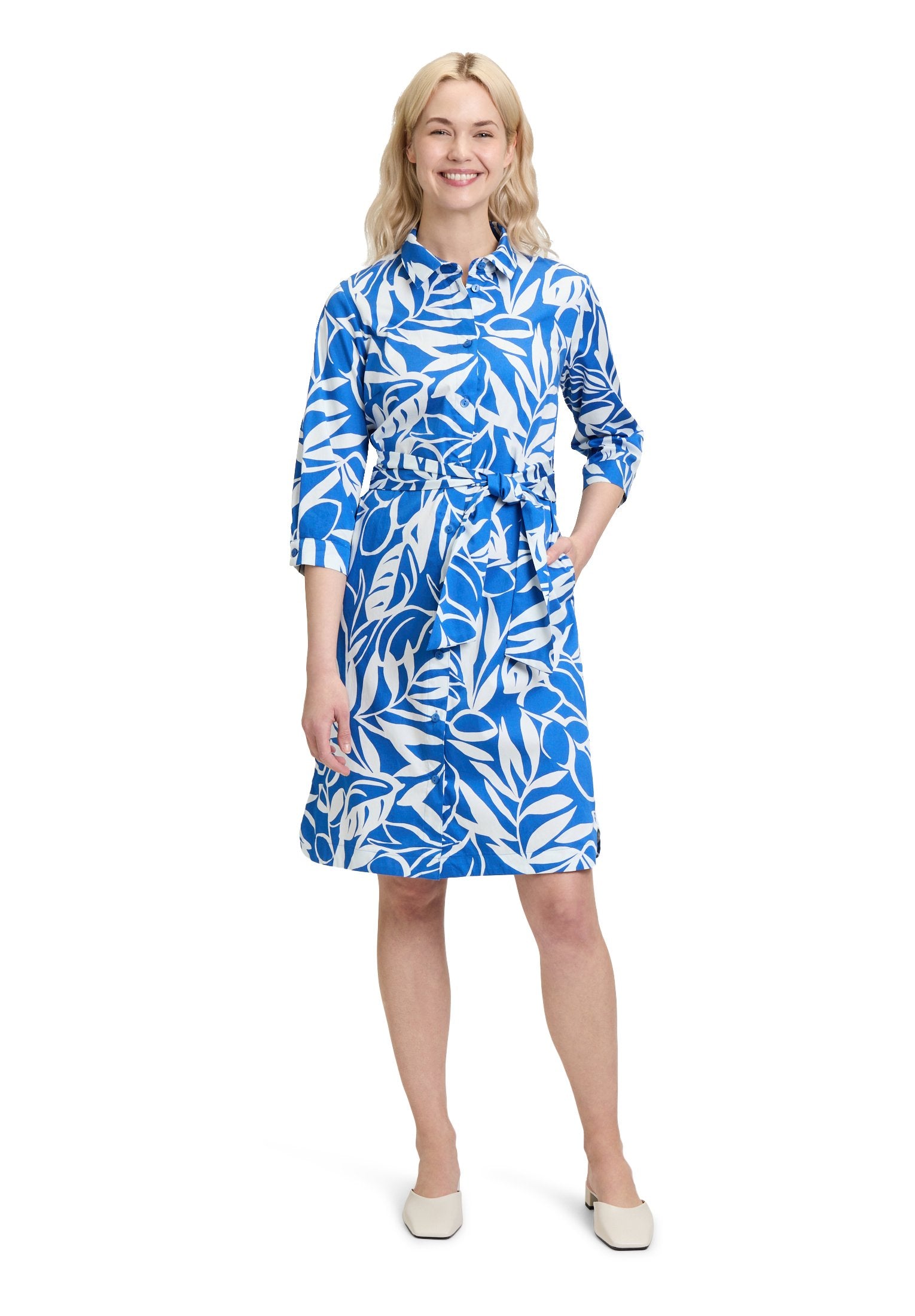 Hemdblusenkleid (Blue/cream)