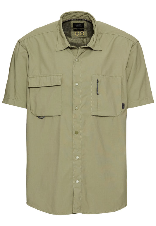 Kurzarmhemd mit Cooling Effekt (Dusty Khaki)