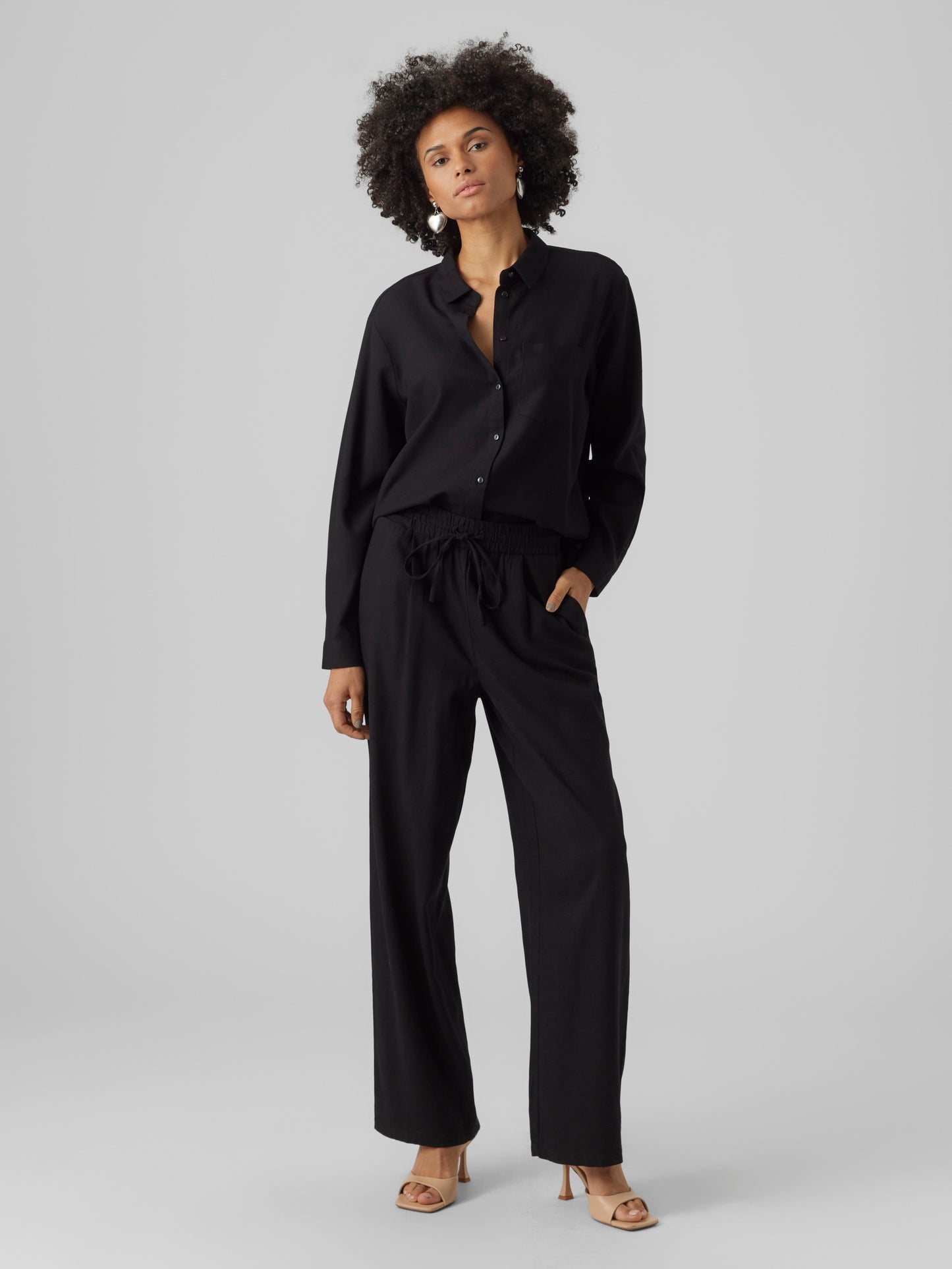 Vmjesmilo Hw Wide Pants Wvn Noos (Black)