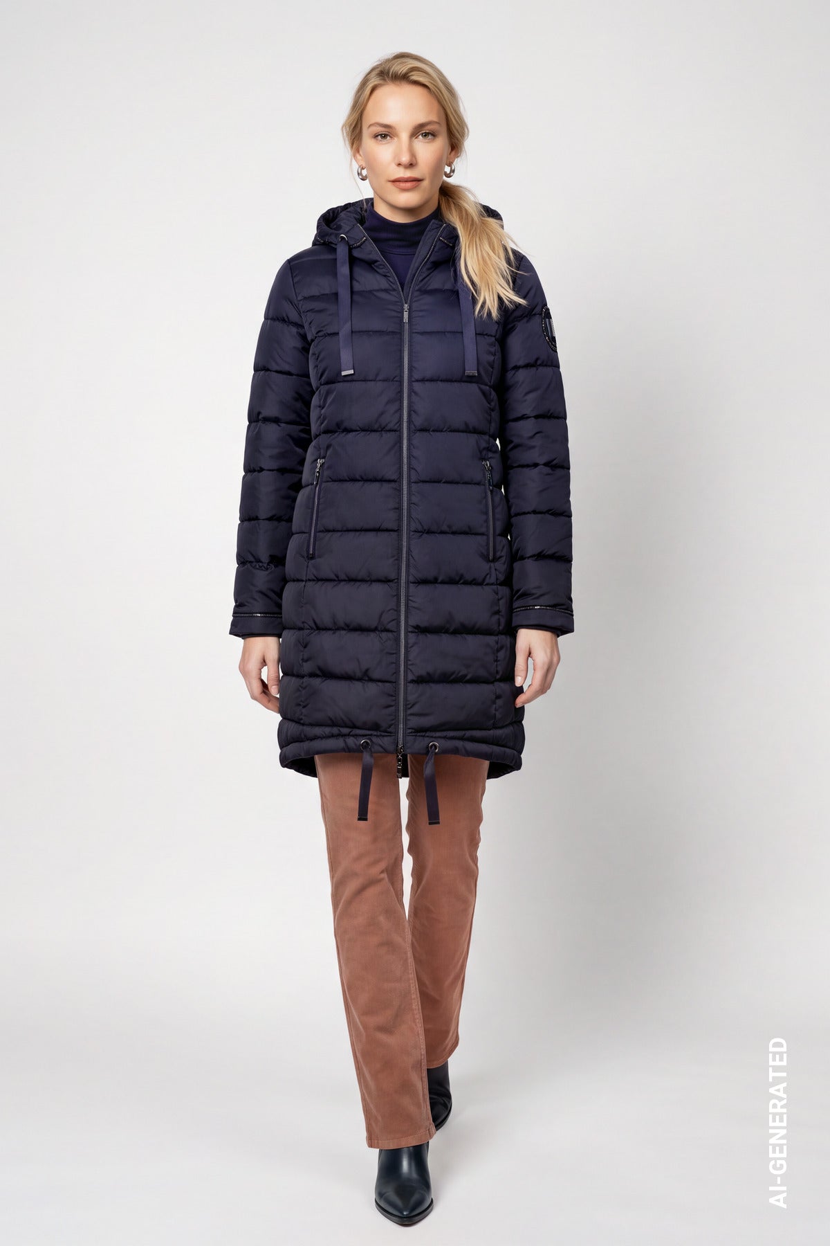 Steppmantel mit Patch (Dark Blue)