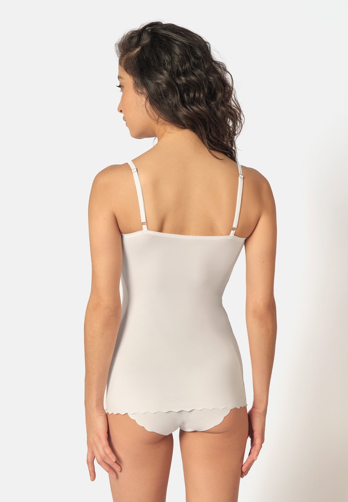 Skiny Damen Spaghettishirt herausnehmbare Pads Micro Essentials (White)