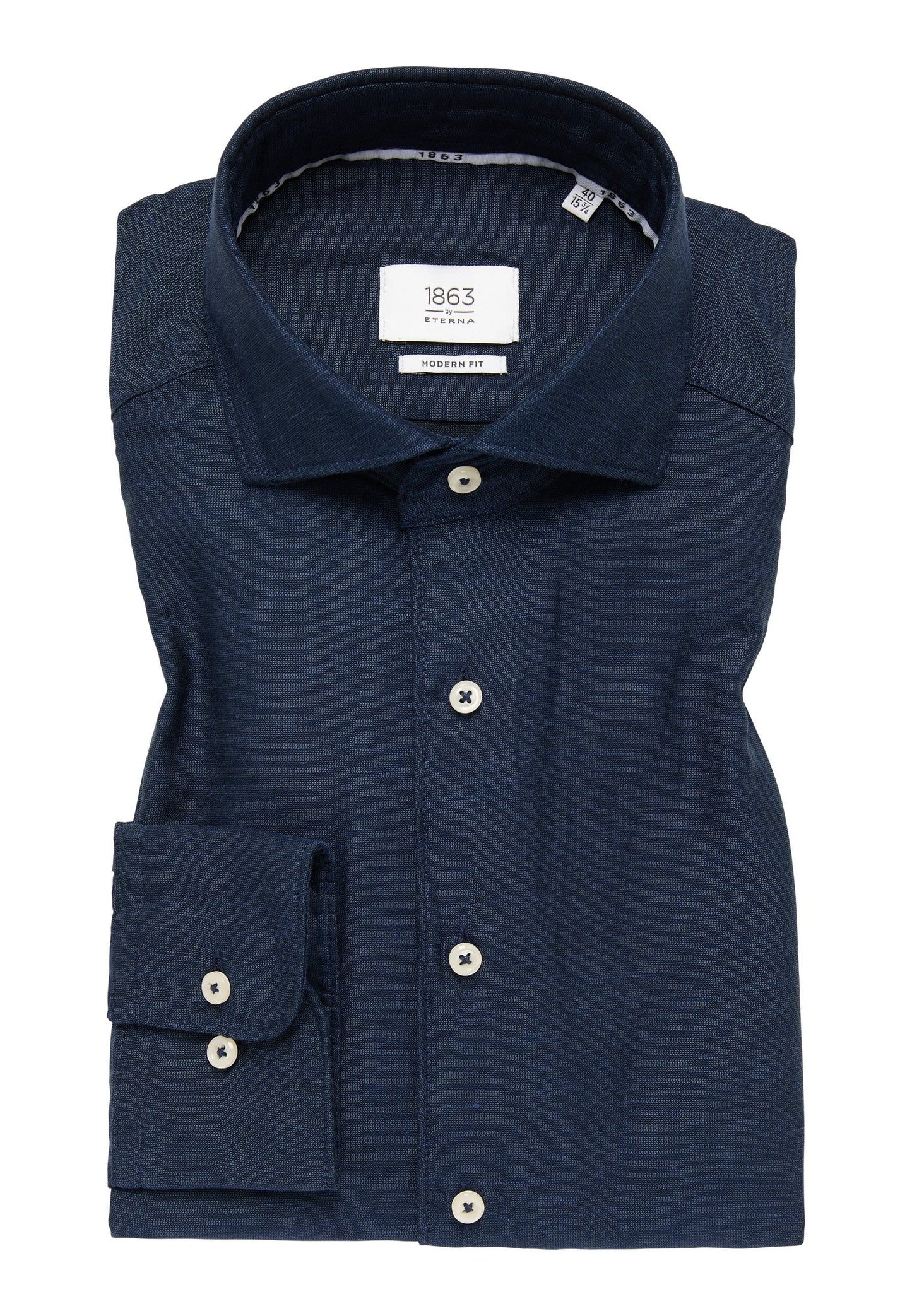 Linen Shirt Twill Langarm (Marine)