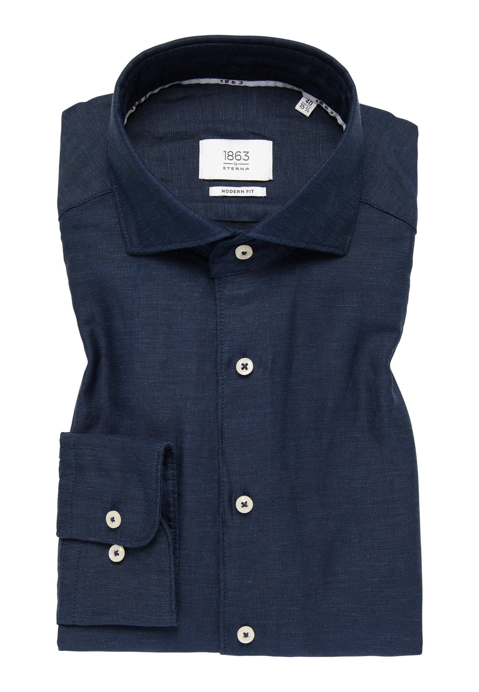 Linen Shirt Twill Langarm (Marine)