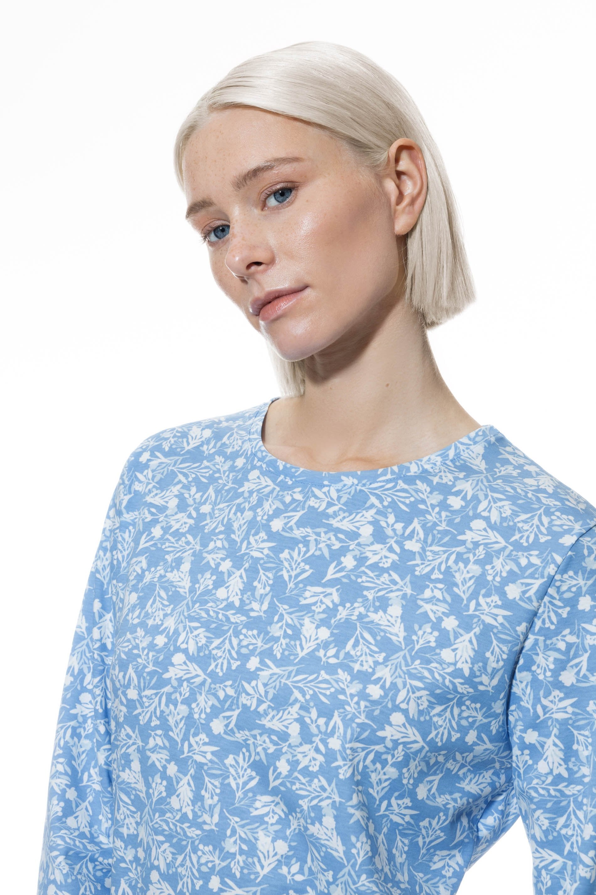 Nachthemd langarm (Blue Silk)