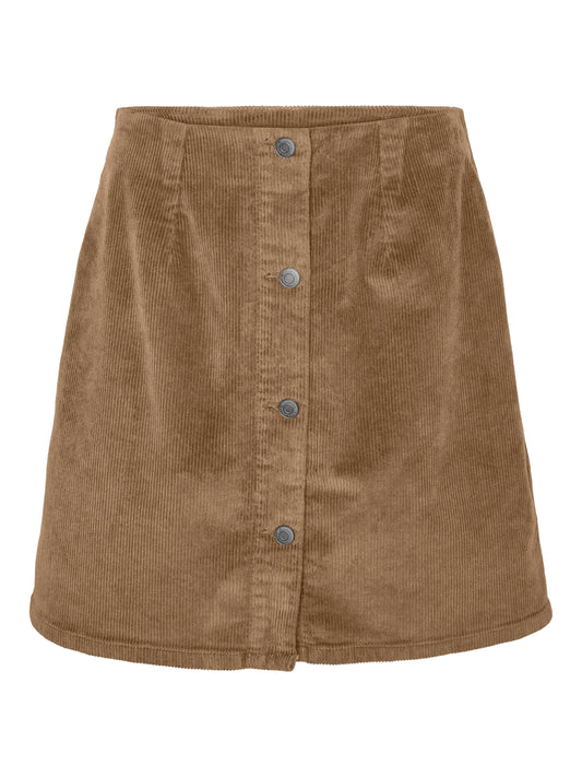 Vmetta Hr Short Cord Skater Skirt Noos (Silver Mink)