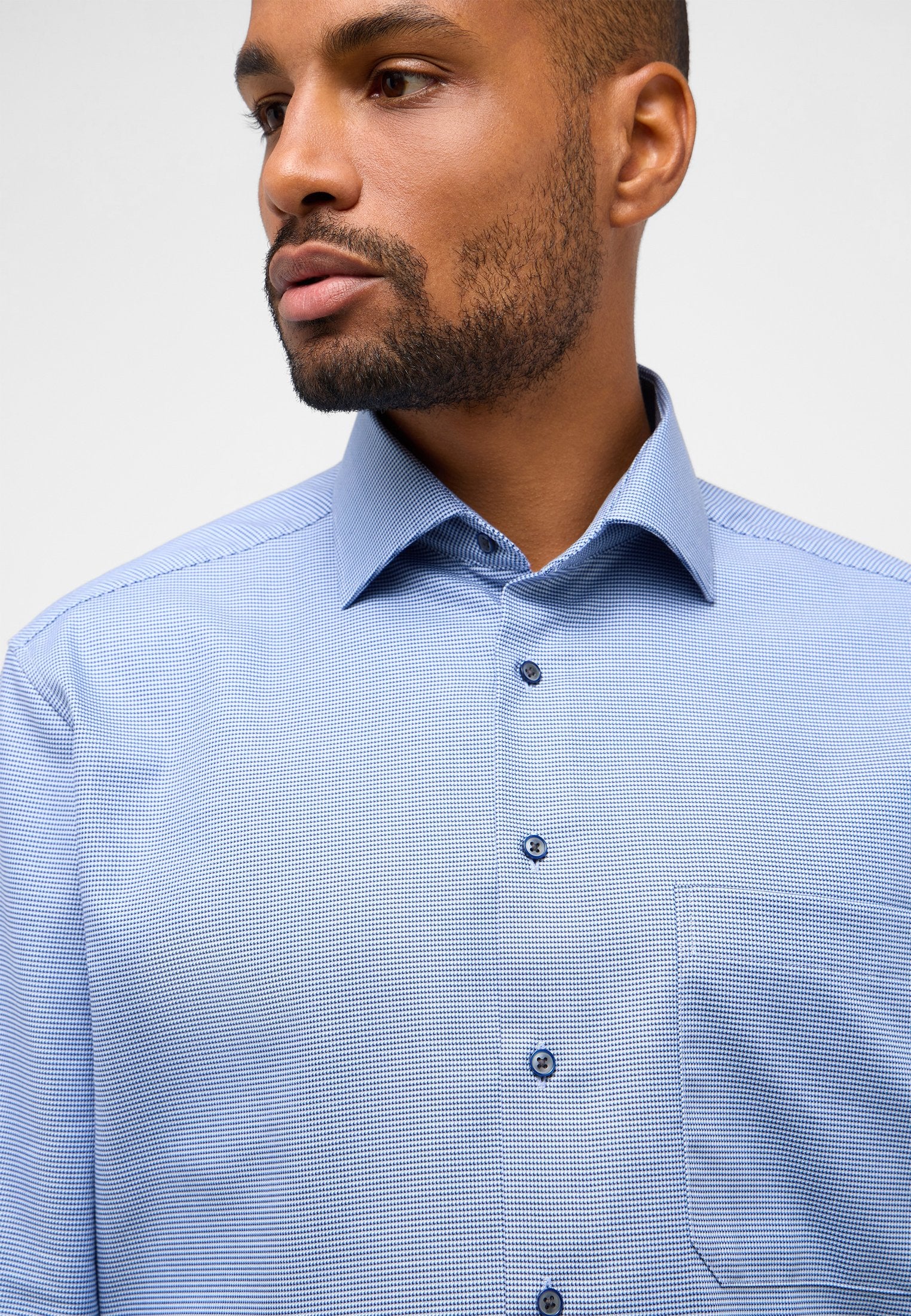 Hemd Twill Langarm (Blau)