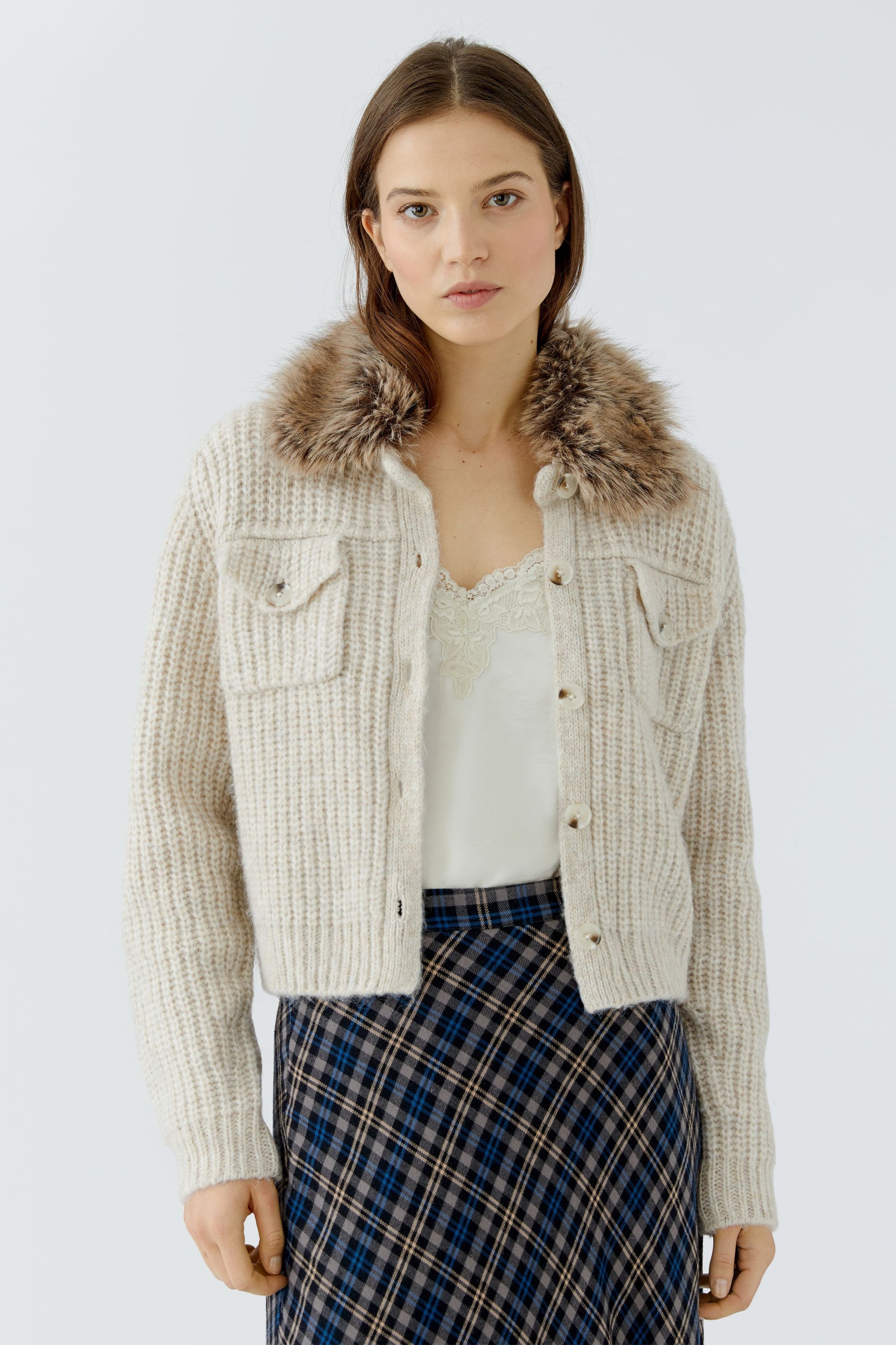 Strickjacke (Light Beige Mel)