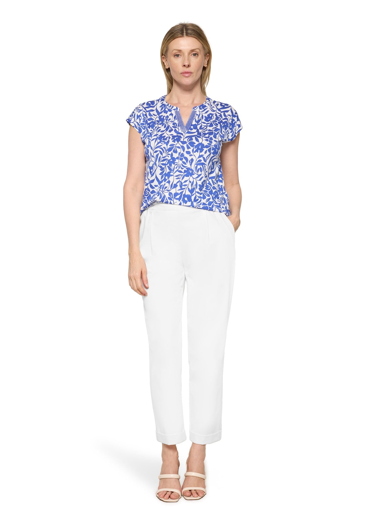 Casual-Shirt (Cream/blue)