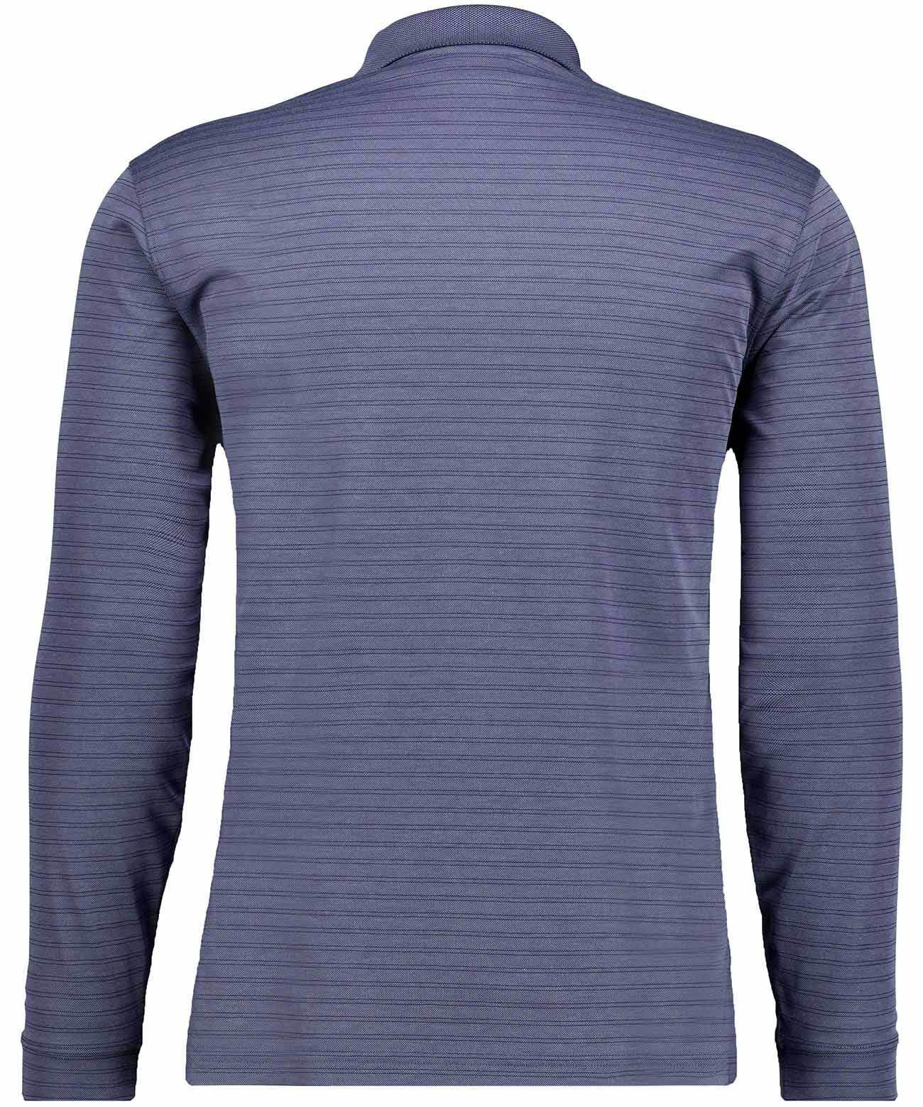 Fineliner-Poloshirt mit Reissverschluss, Langarm (Jeans)