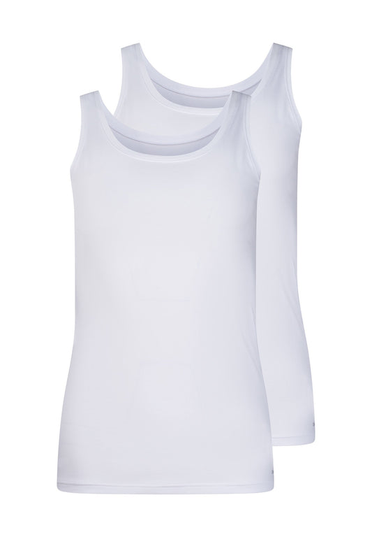 Skiny Damen Tanktop Doppelpack SKINY ADVANTAGE Cotton Stretch (White)