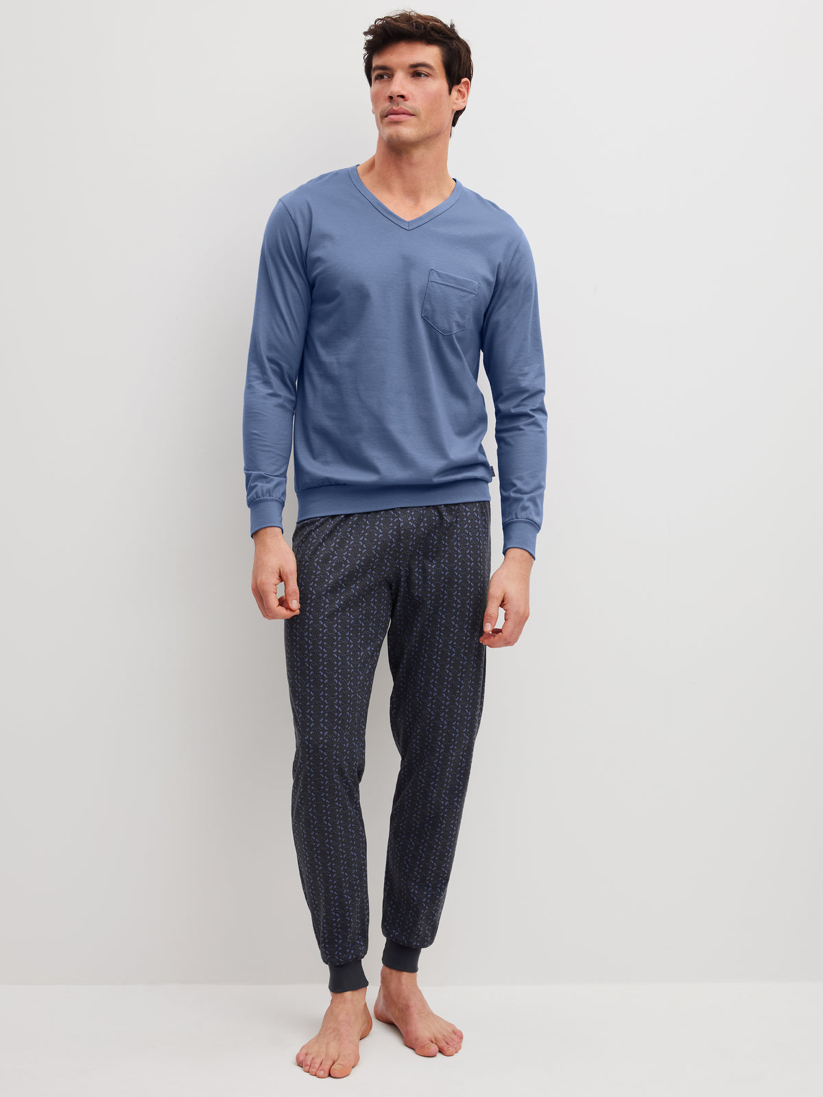 HERREN Pyjama mit Bündchen (Coastal Fjord)