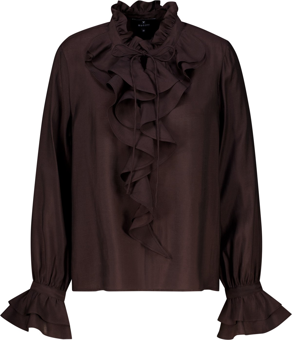 Bluse mit Volants (Black Coffee)
