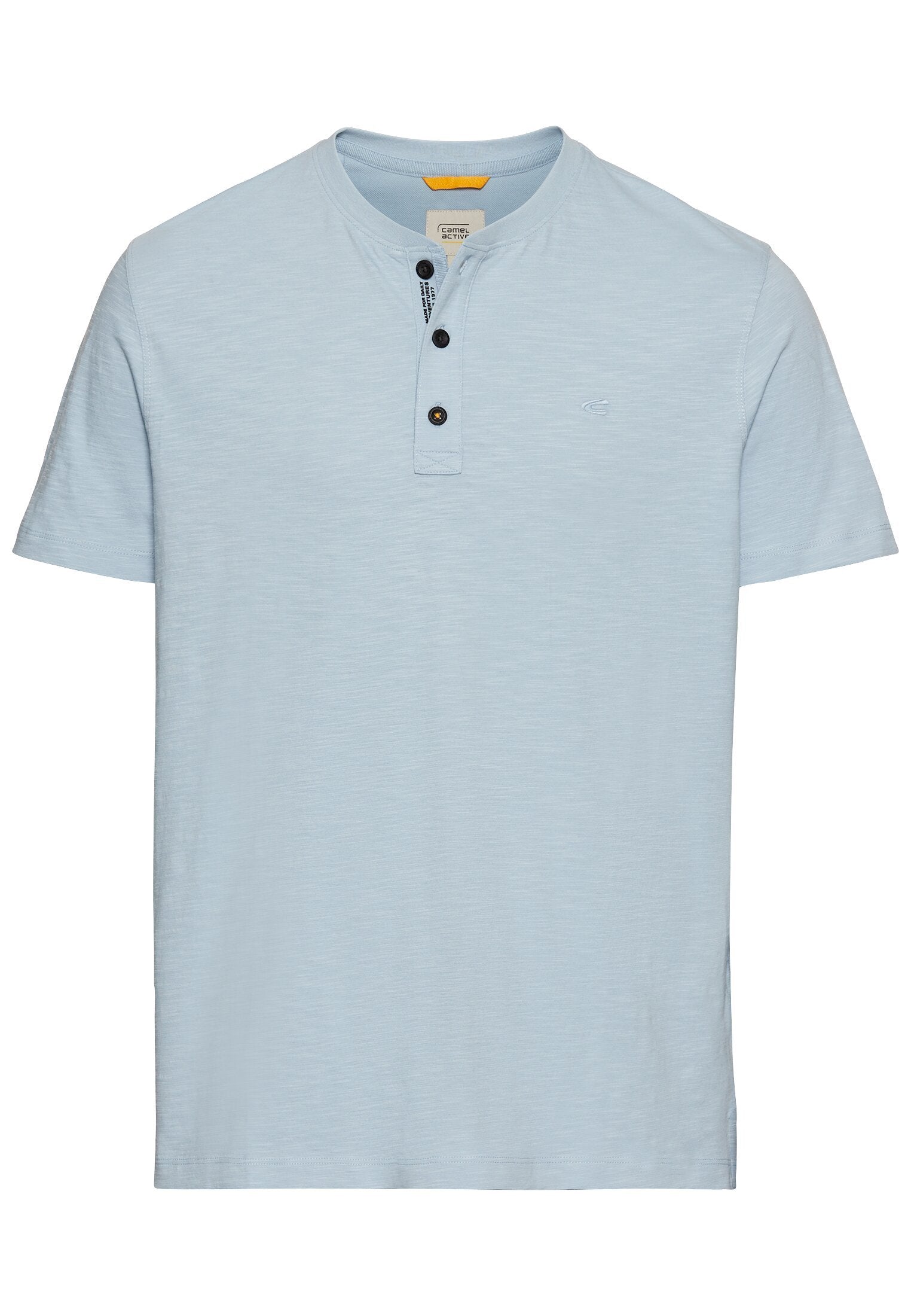 Kurzarm Henley aus Organic Cotton (Smoke Blue)