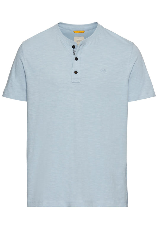 Kurzarm Henley aus Organic Cotton (Smoke Blue)