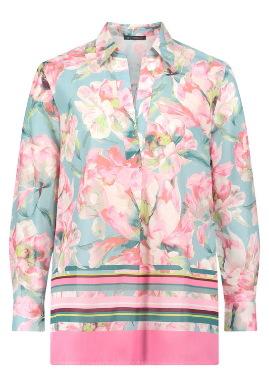 Longbluse (Mint/rosé)