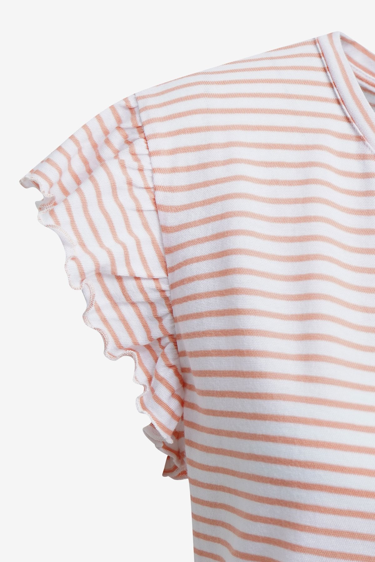 Relaxed T-Shirt Cap Sleeves Striped (Peach)
