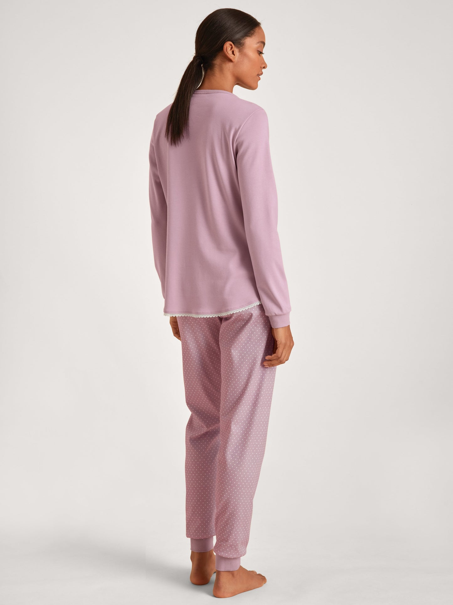 DAMEN Pyjama mit Bündchen (Mauve Shadow)