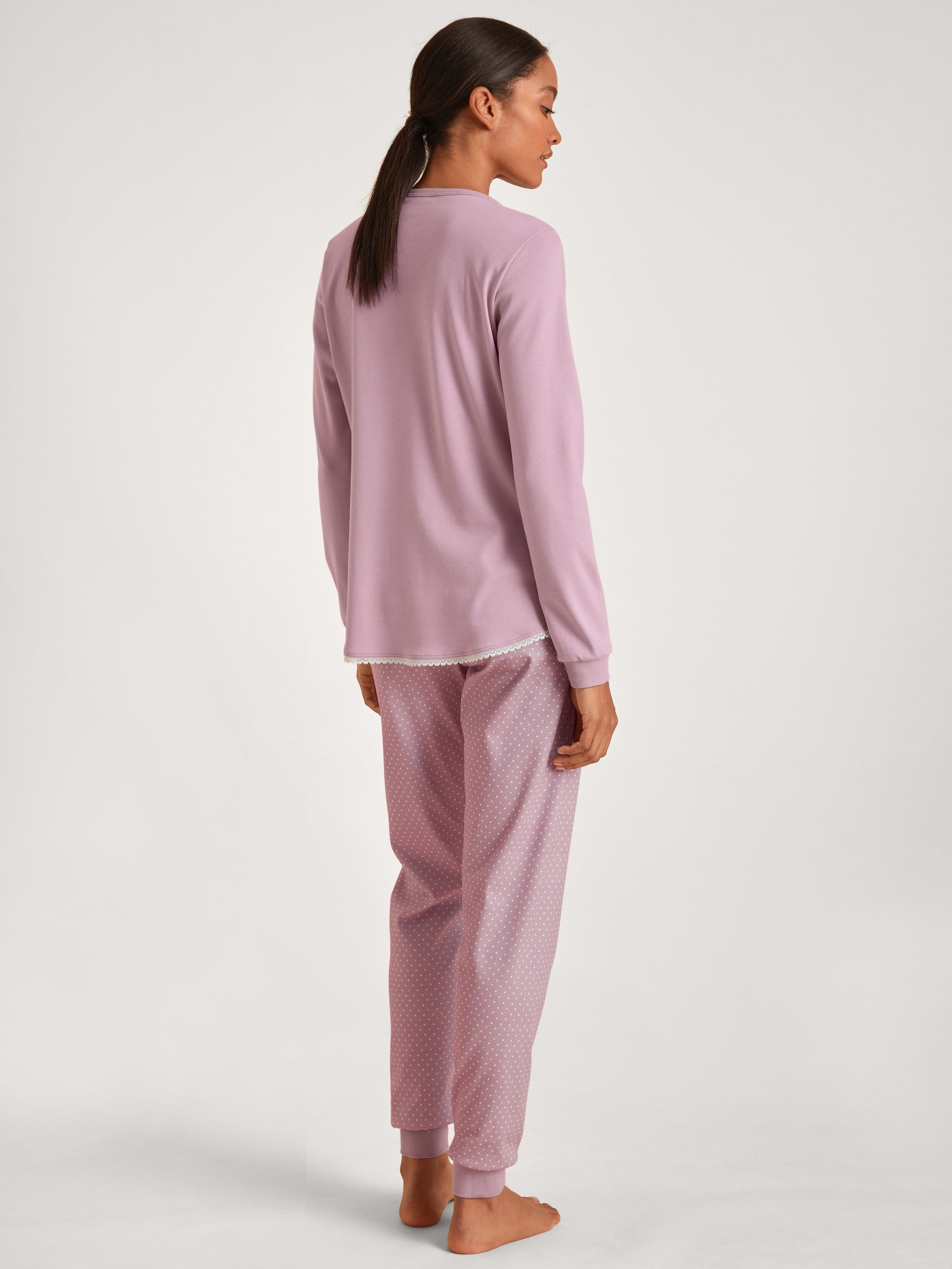 DAMEN Pyjama mit Bündchen (Mauve Shadow)