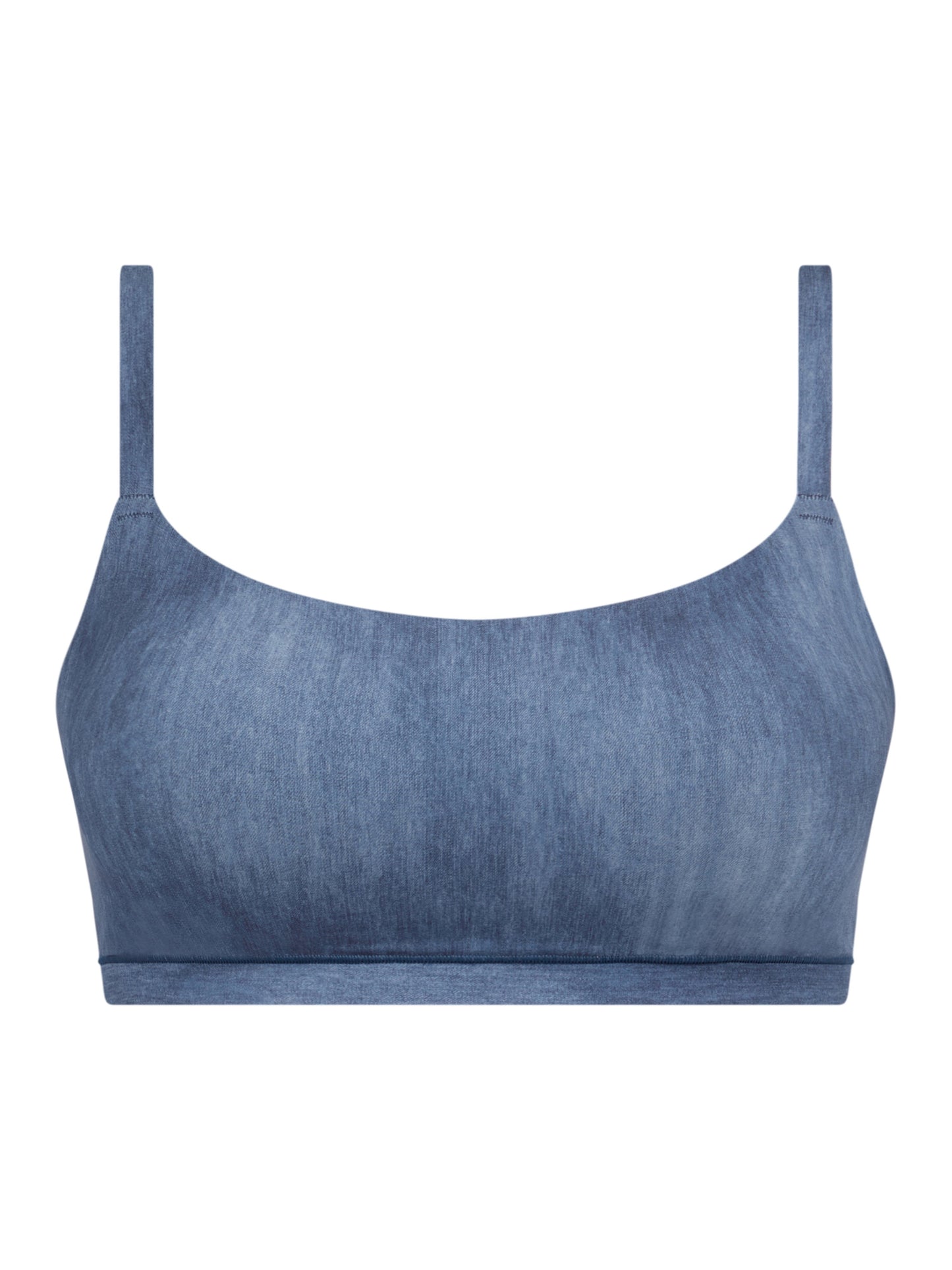 SOFTSTRETCH Bustier mit Rundhalsausschnitt (Blue Denim Print)