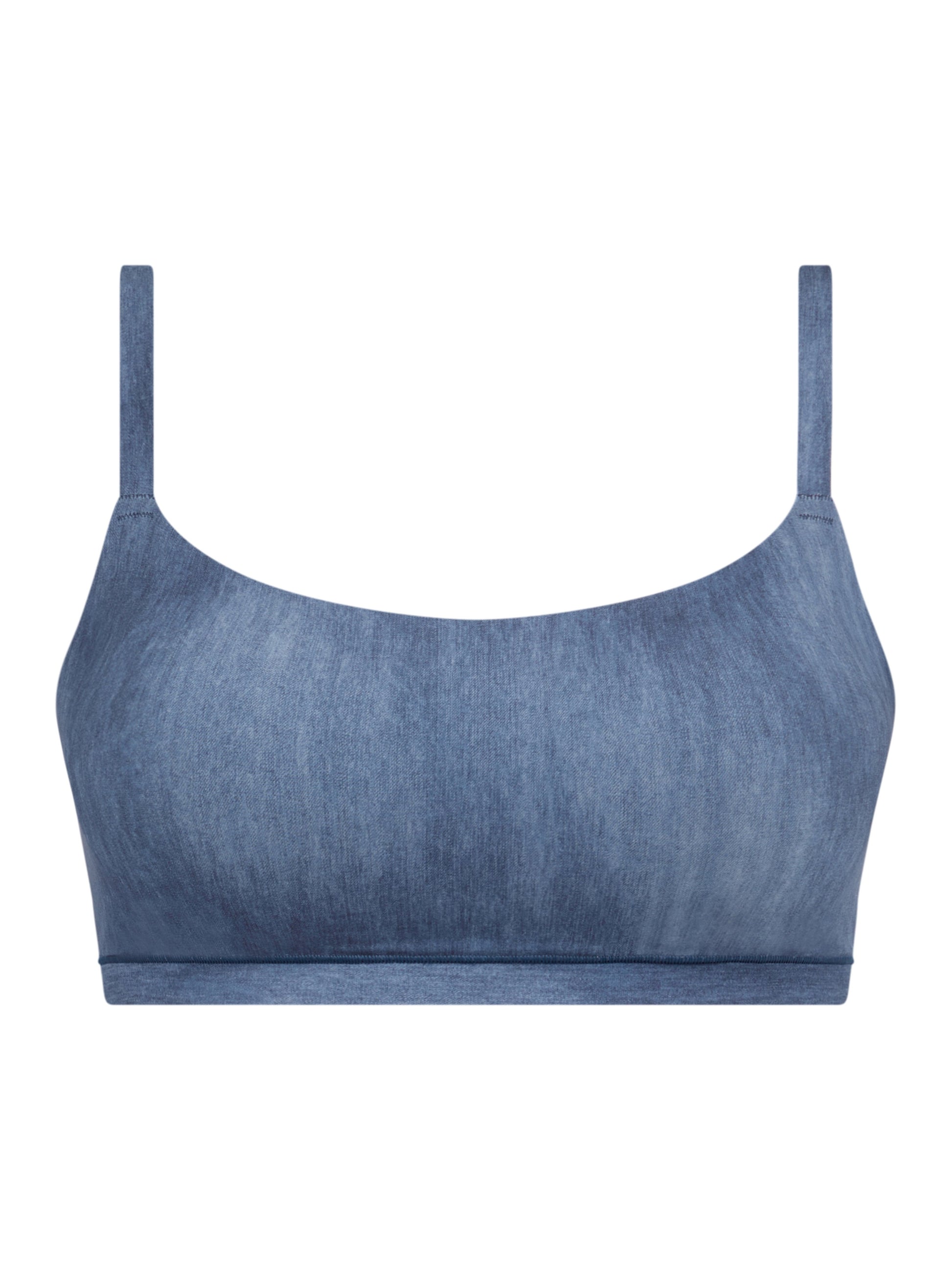 SOFTSTRETCH Bustier mit Rundhalsausschnitt (Blue Denim Print)