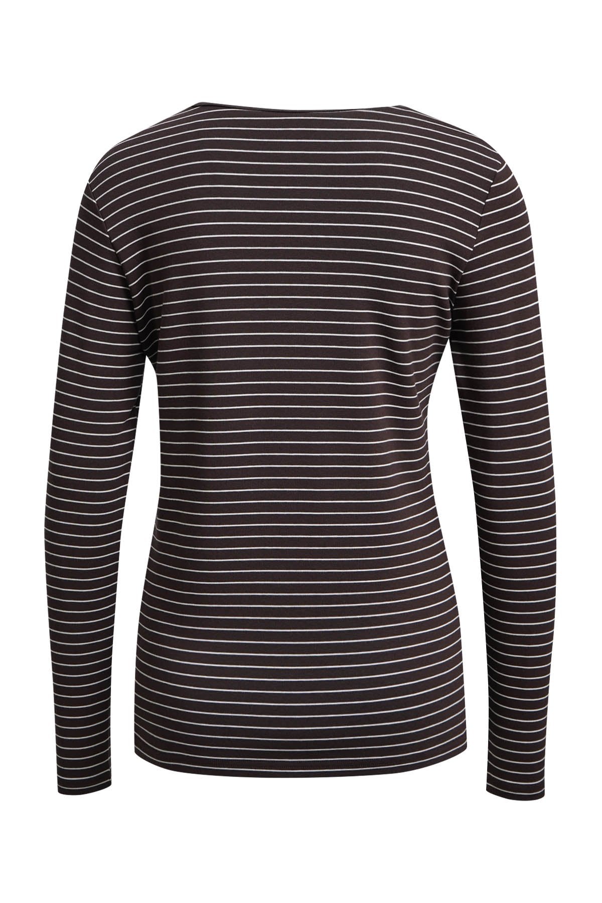 Fitted Lonsleeve Striped (Dark Choc)