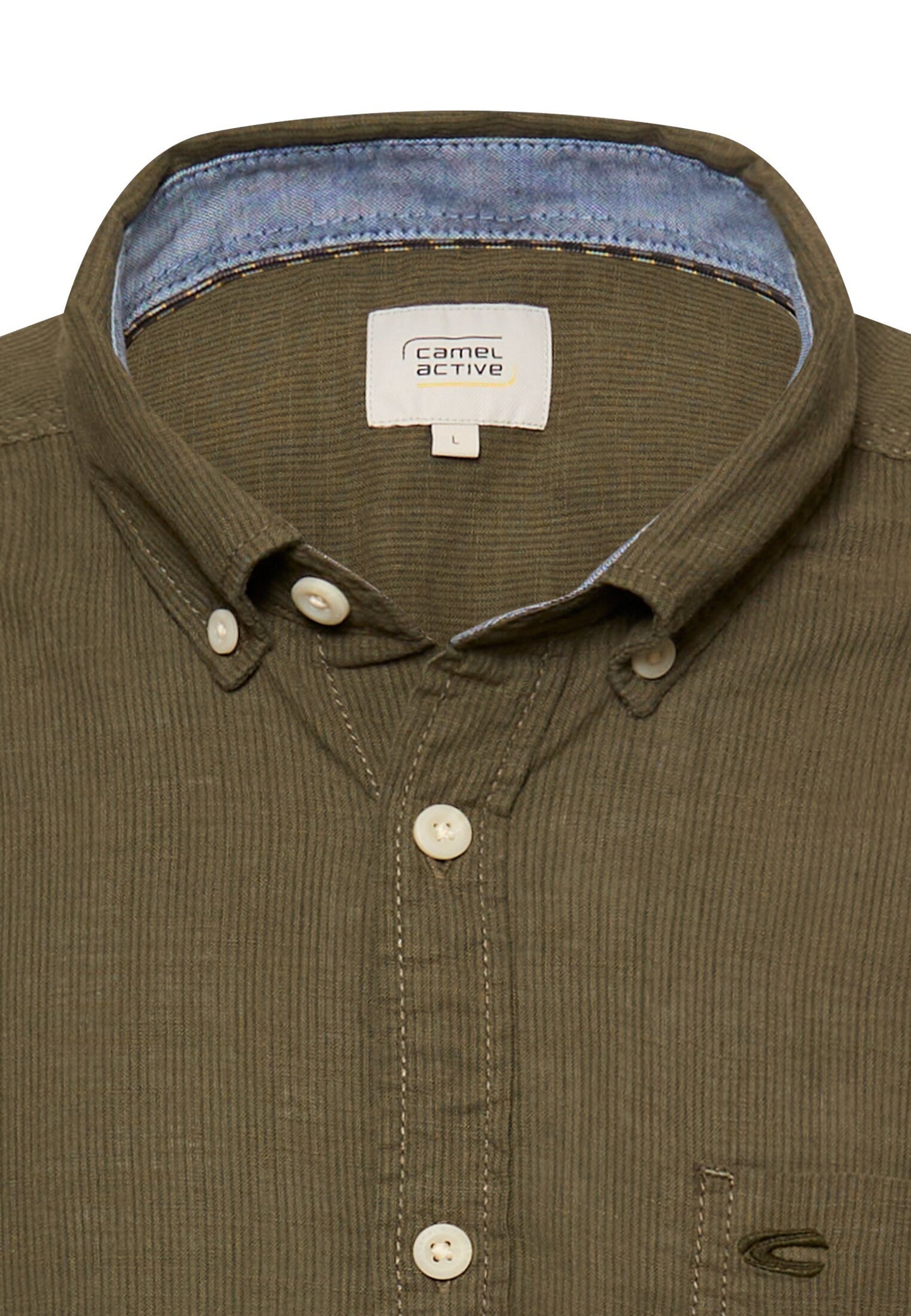 Kurzarmhemd mit Kontrastdetails (Deep Olive)