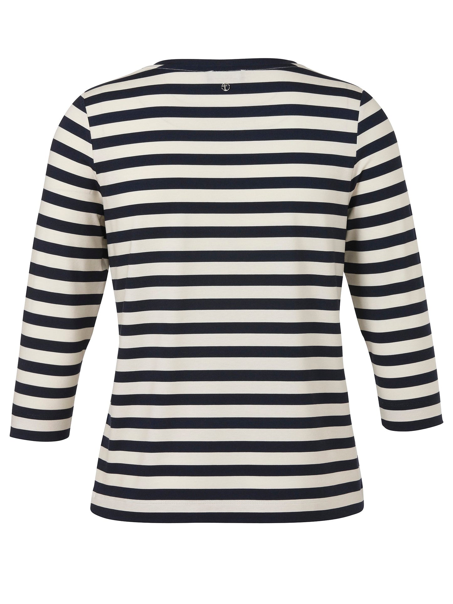T-Shirt Rundhals 3/4 Arm Druck (Navy / Butter)