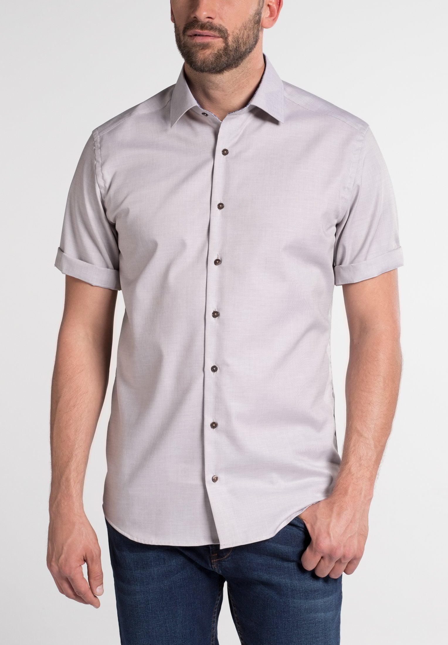 Hemd Pinpoint Kurzarm (Beige)