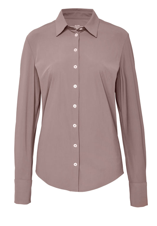 PURE- Functional Bluse Langarm (Uni Hellbraun)