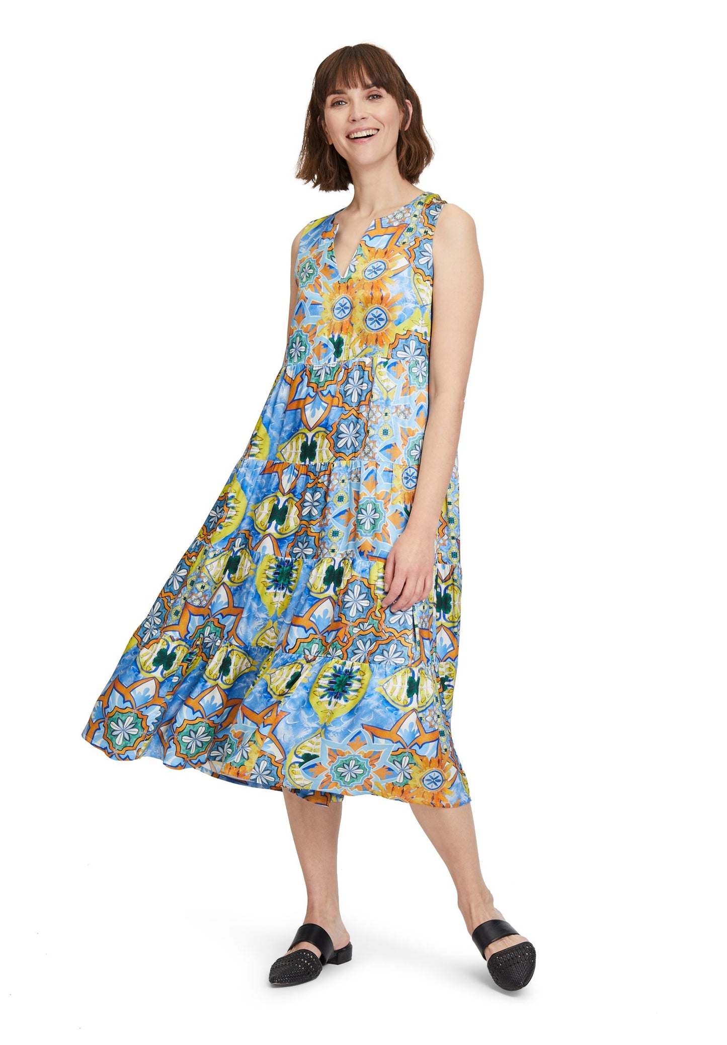 Stufenkleid (Blue/orange)