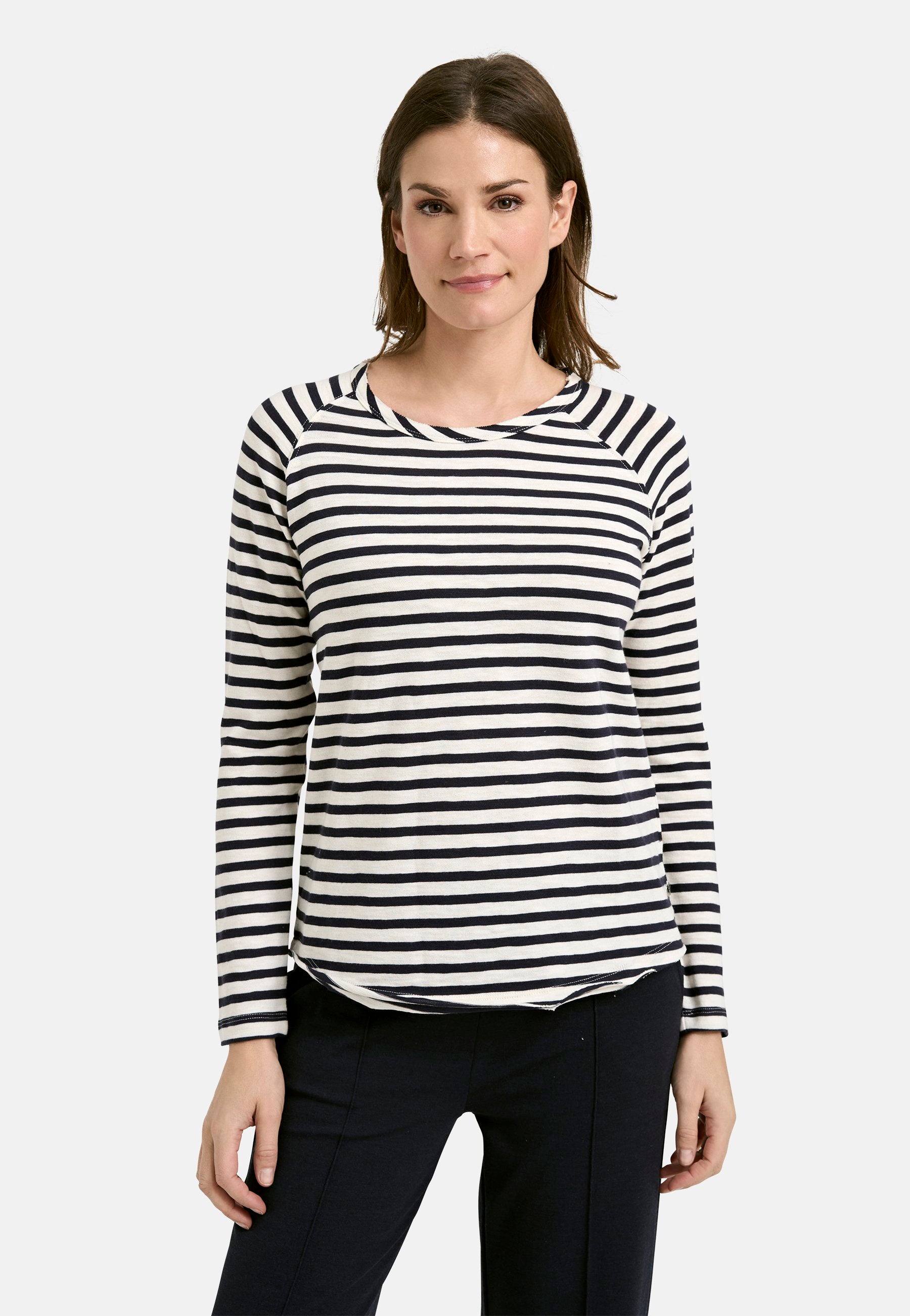 Basic sweat raglan striped (Marine)