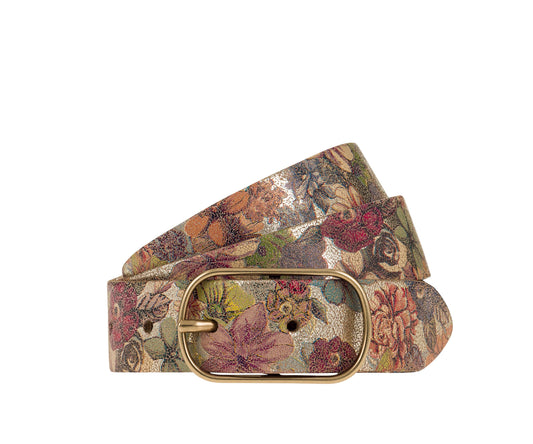 Wild West Inspired - 30 mm Ledergürtel (Gold Metallic /)