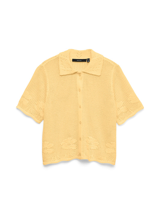 Vmmystic Beach 2/4 Poloneck Cardigan (Golden Haze)