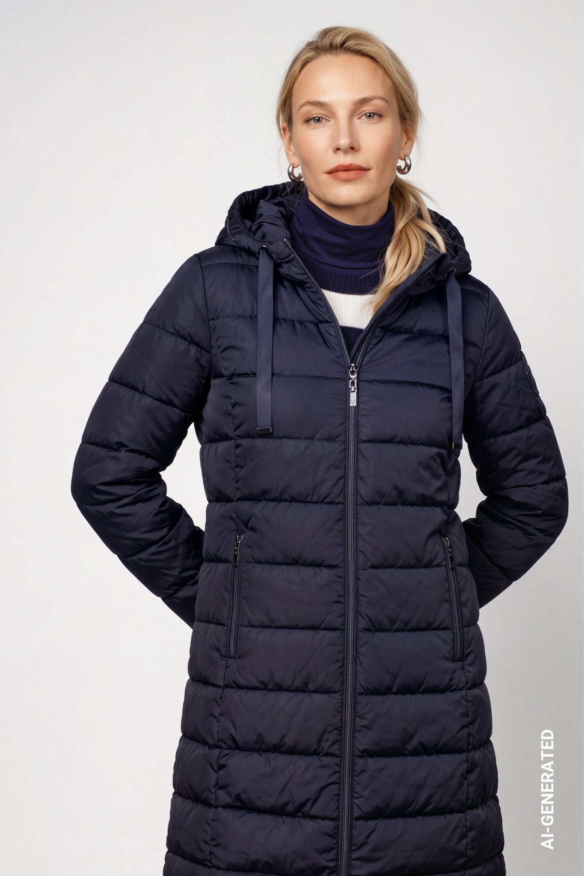 Steppmantel mit Patch (Dark Blue)