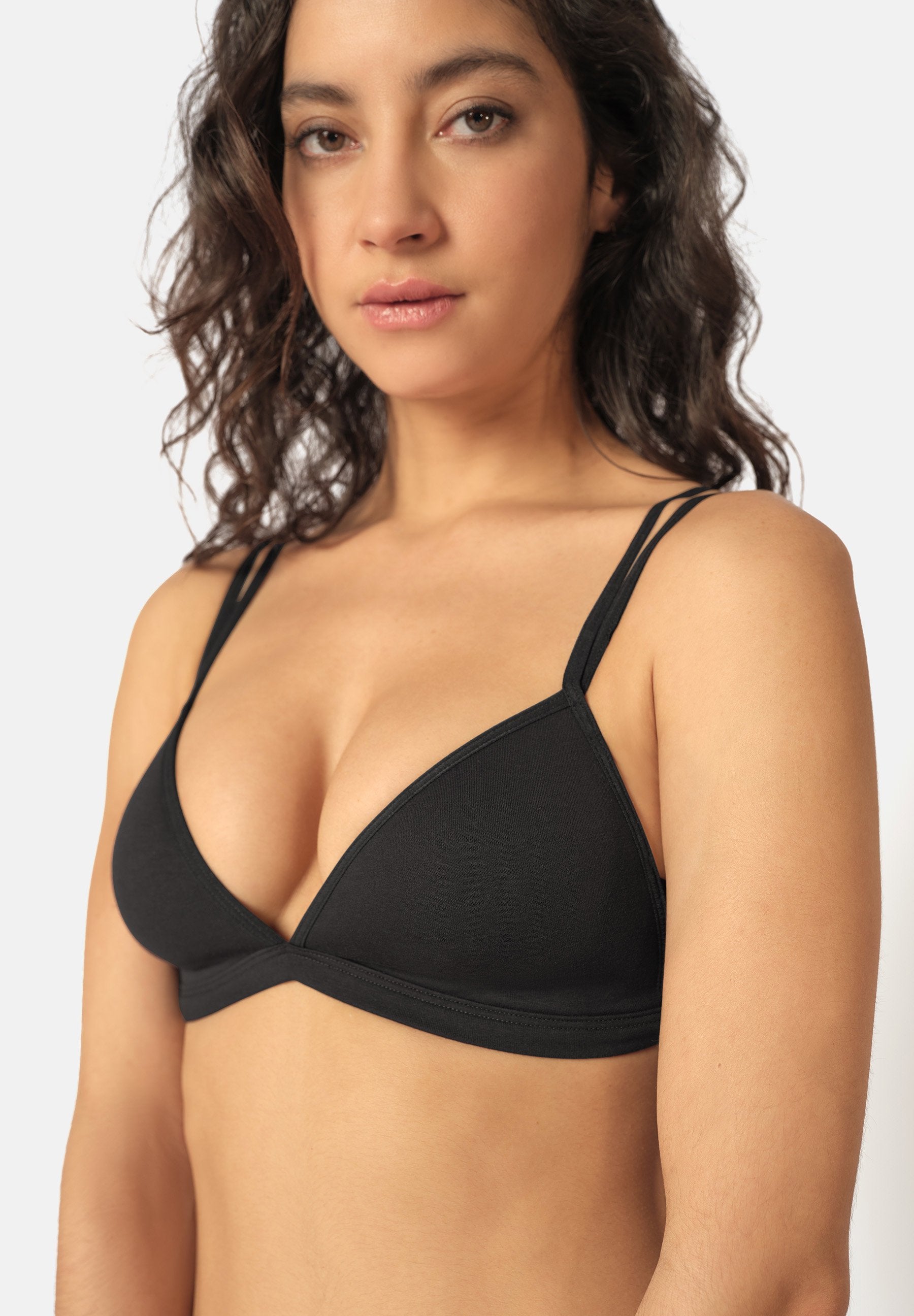 Skiny Damen Triangel BH gepaddet SKINY ADVANTAGE Cotton Stretch (Black)