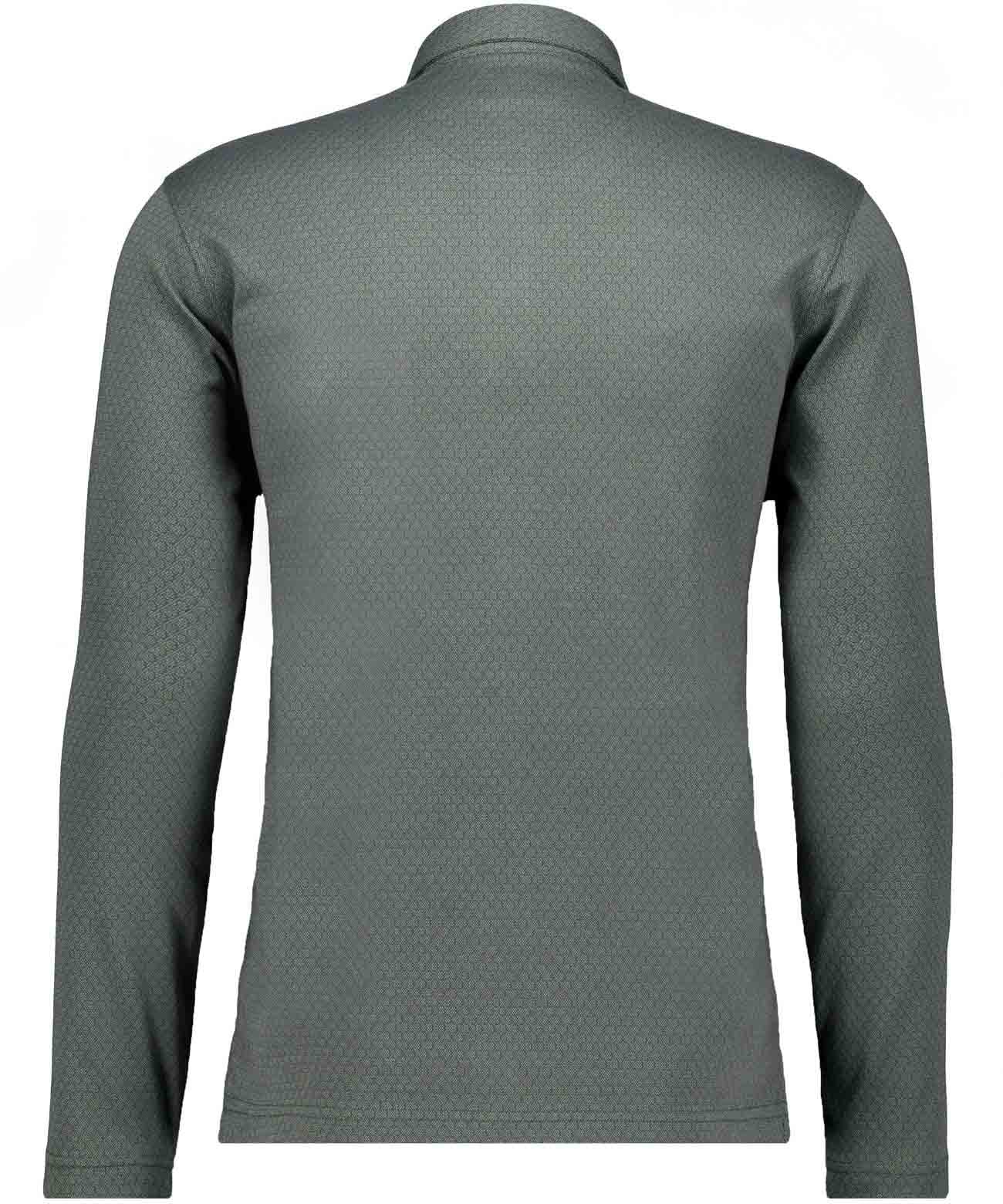 Softknit-Poloshirt Mini-Jacquard, Langarm (Moosgrun)