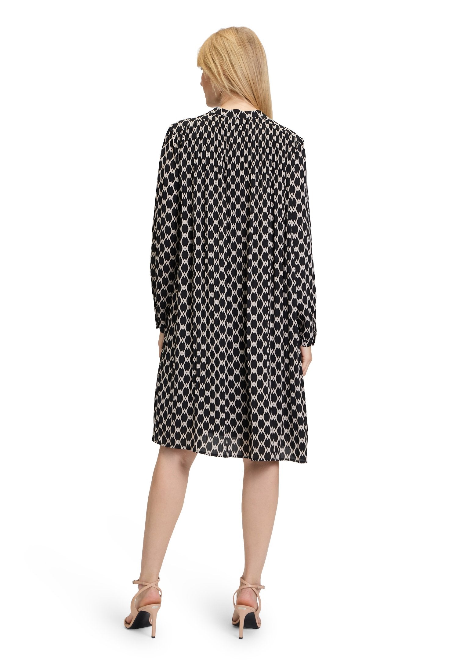 Plisseekleid (Black/beige)