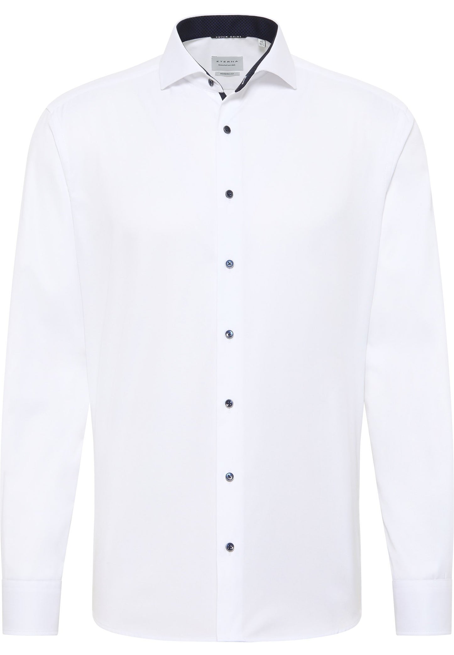 Eterna Langarm Hemd Modern Fit Cover Shirt Twill (Weiss)